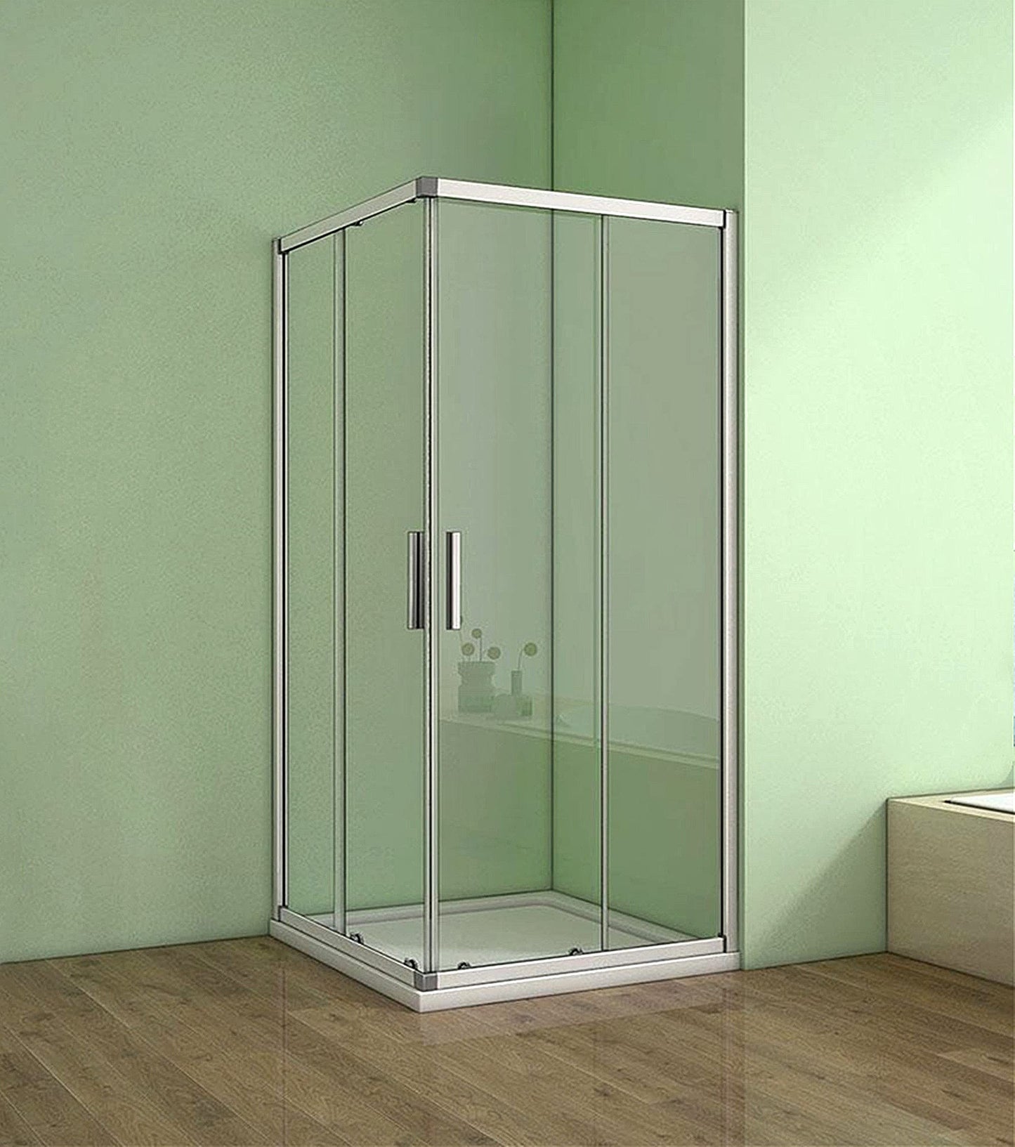 Shower Cubicle 90 x 90 cm Shower Enclosure Corner Entry Shower Door Shower with 5 mm Tempered Safety Clear Glass Height 185 cm