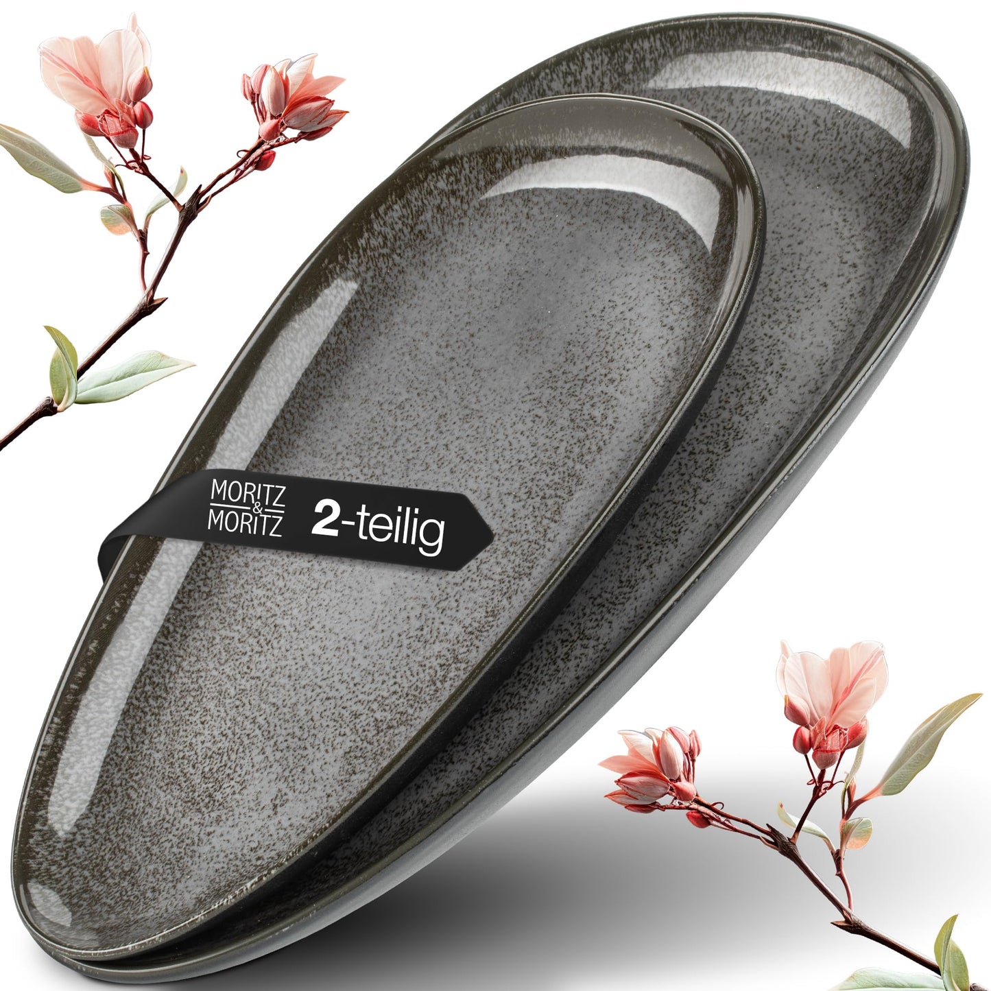 Moritz & Moritz Vida 18-Piece Crockery Set for 6 People, Elegant Plate Set Made of High-Quality Porcelain, Crockery Consisting of 6 x Dinner Plates, 6 x Dessert Plates, 6 x Soup Plates