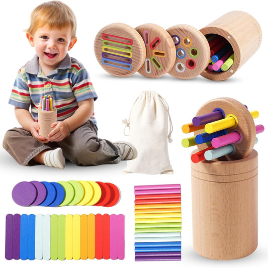 YAANI Montessori Sorting Sticks, Montessori Toy from 1 Year, Baby Toy 6 Months, Montessori Toy Baby, Toy from 2 Years, Montessori Toy from 3 Years