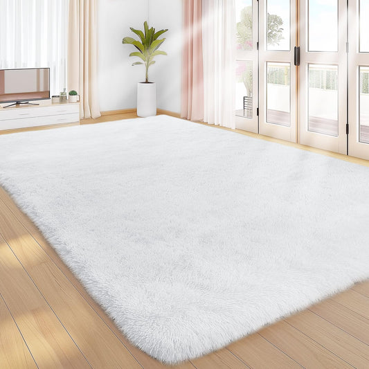 Sour Lemon Hochflor Teppich Grau Teppich Wohnzimmer 140x200 Waschbar Anti-Rutsch Extra Große Teppiche Schlafzimmer Flauschige Moderne Teppiche Matte Teppichen für Schlafzimmer Kinderzimmer
