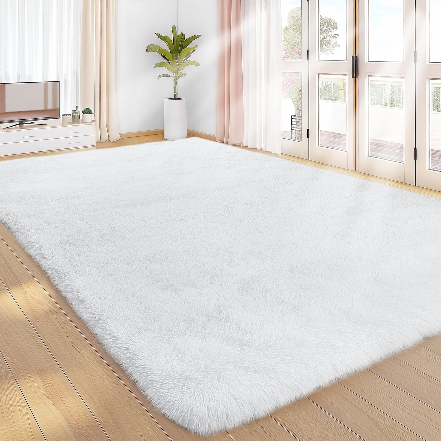 Sour Lemon Hochflor Teppich Grau Teppich Wohnzimmer 140x200 Waschbar Anti-Rutsch Extra Große Teppiche Schlafzimmer Flauschige Moderne Teppiche Matte Teppichen für Schlafzimmer Kinderzimmer