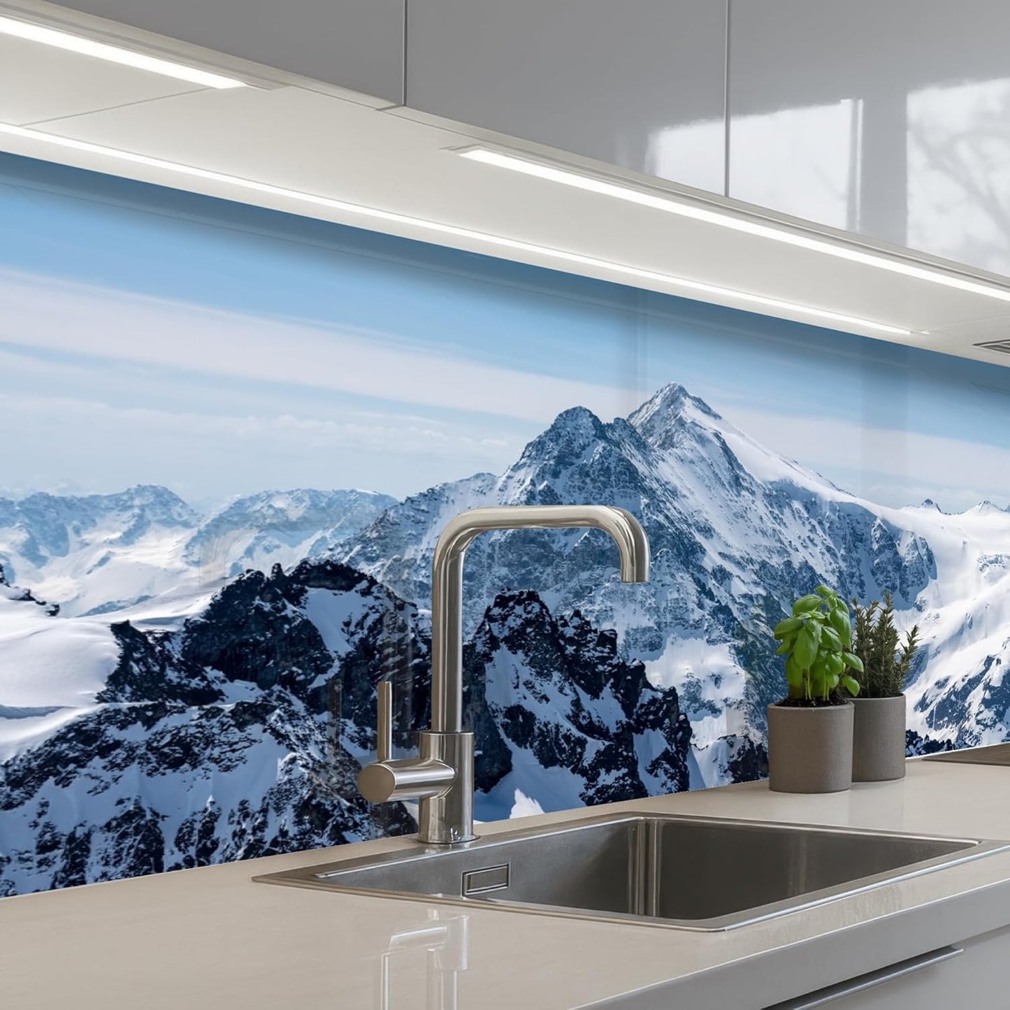 Splash Guard Kitchen Back Wall 60 x 80 cm Kitchen Washable Self-Adhesive Kitchen Wall Kitchen Front Kitchen Back Wall Protection Lavender - Purple - Flowers - Natural