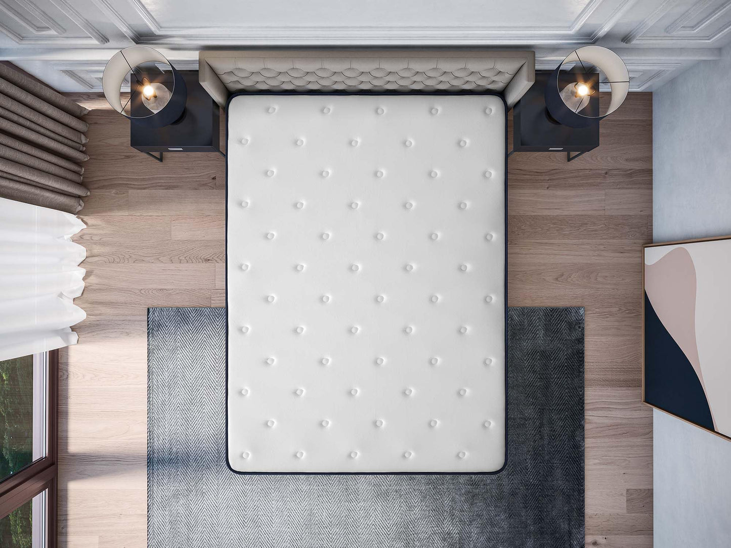 COSMOS - Mattress 180 x 200 cm Upsilon Cold Foam Mattress Hardness H2 - Oeko-Tex Certified - Latex Blue 7-Zone Mattress Height 21 cm - Made in EU