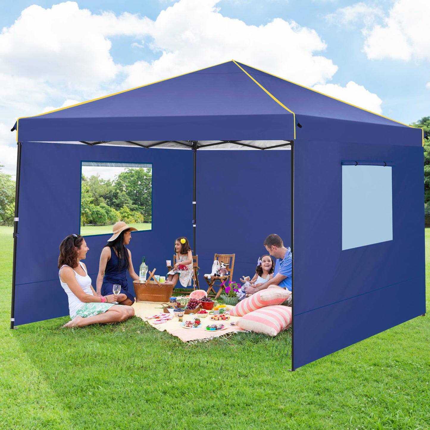 COBIZI Pavillon 3x6,Faltpavillon 3x6 Wasserdicht Stabil Winterfest, Sofort aufklappbare Vordächer Outdoor Gartenzelt mit 6 Seitenteilen, für Party Garten Festival, Weiß