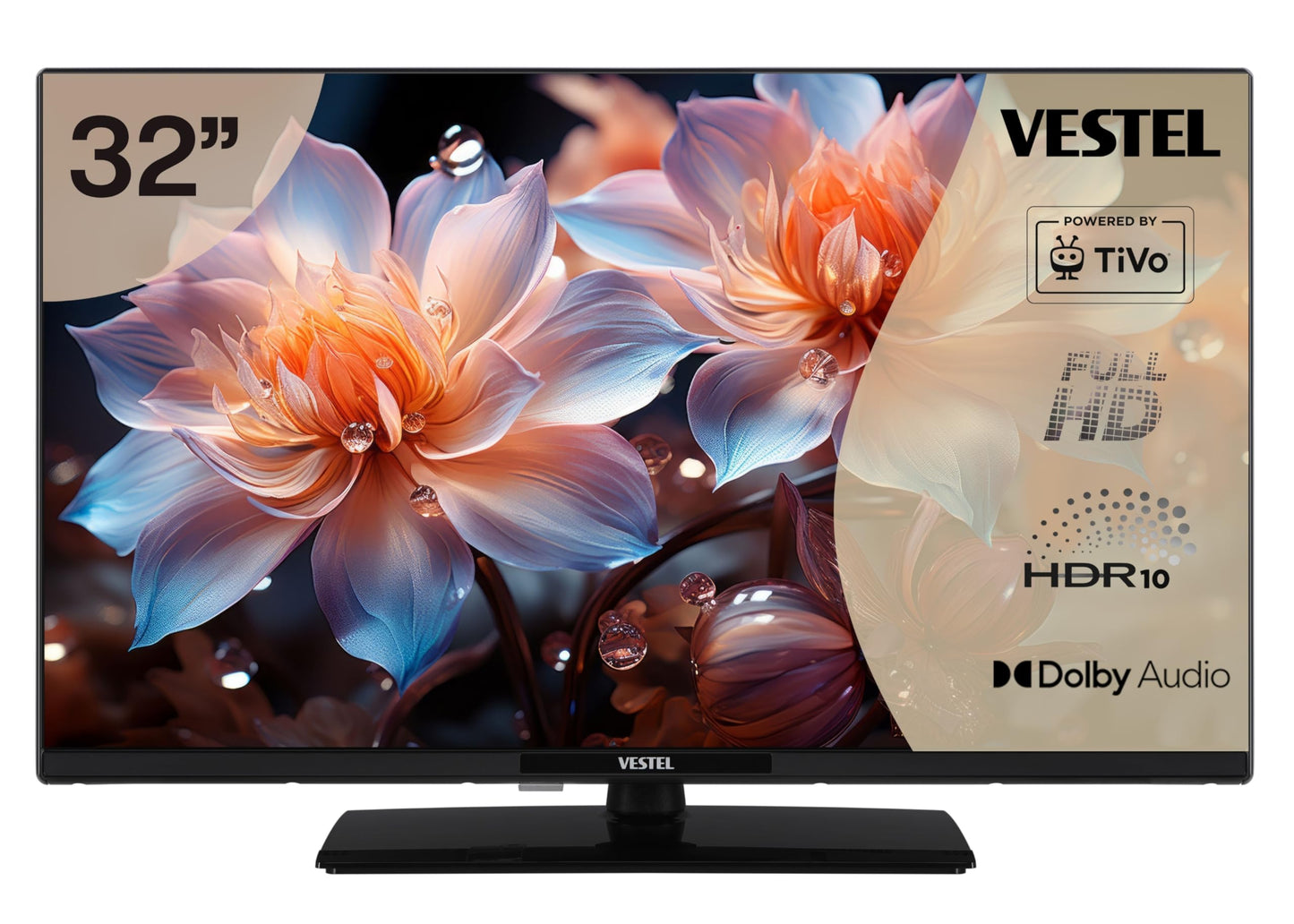 Vestel Fernseher 50 Zoll Smart TV Powered by TiVo, 4K UHD Fernseher mit Dolby Vision HDR, Dolby Atmos und integriertem Triple-Tuner, LED TV 50UT9740 schwarz