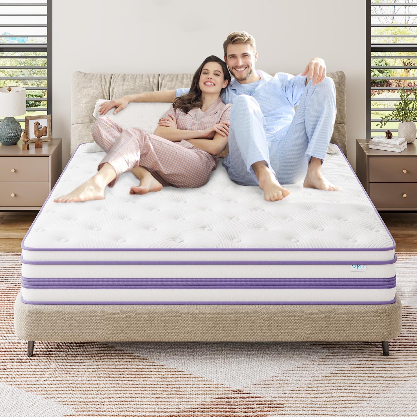 Moziel 180 x 200 cm Mattress, 26 cm Height, H3, Oeko-Tex Certified, Gel Memory Foam Hybrid, Pocket Spring, Breathable, Medium Firm, Pressure Relief, Barrel Pocket Spring Mattress Packed in Box