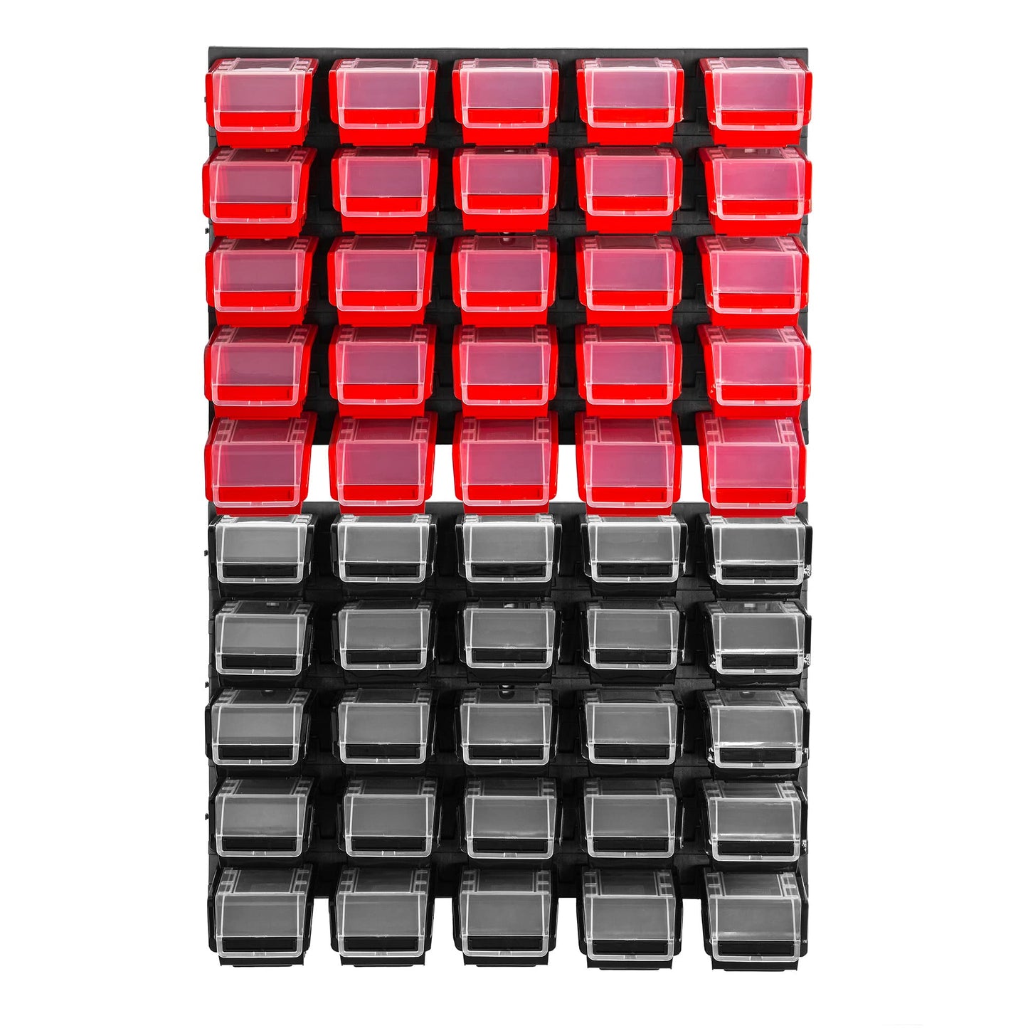 KADAX Workshop Wall Shelf, 58 x 78 cm Storage System Made of Robust Plastic, UV-Resistant Workshop Shelf, Expandable Wall Plates, Shed Rack for Garage (Black, 50 Pieces v2)