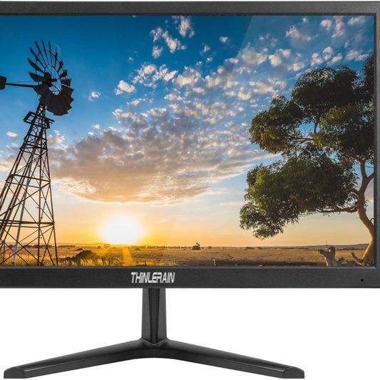 Thinlerain 20 Inch PC Monitor 1600 x 900 LED Screen CCTV Monitor BNC/VGA/HDMI/AV/Audio, VESA, Built-in Speaker, Black