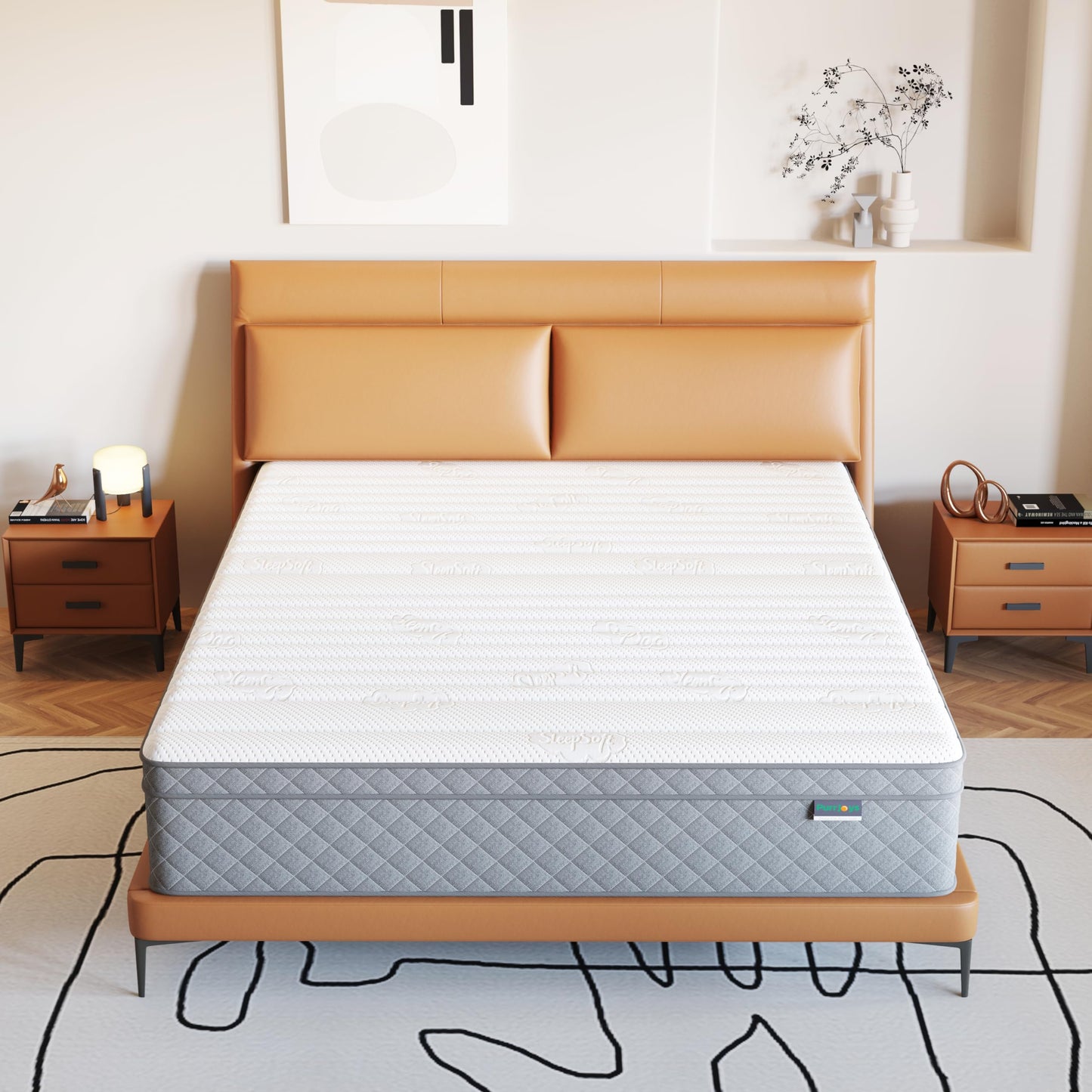 PurrJoys Mattress, 140 x 200 cm, Height 25 cm, Pocket Sprung Core, H3 and H4, 7-Zone, Breathable, Oeko-Tex Certified, for Side Sleepers and Back Sleepers