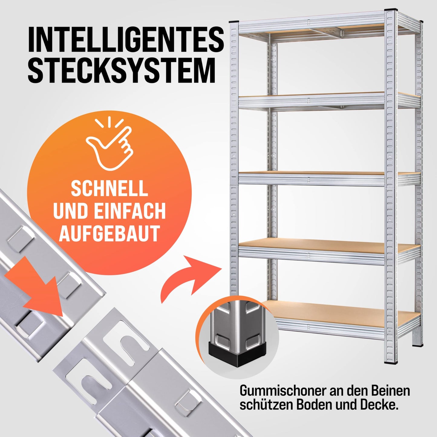 Monzana® 2 x Heavy Duty Shelving Unit 180 x 90 x 40 cm Red 1750 kg 10 MDF Panels Mounting Material Cellar Shelving Storage Shelving Metal Shelf Workshop Shelf