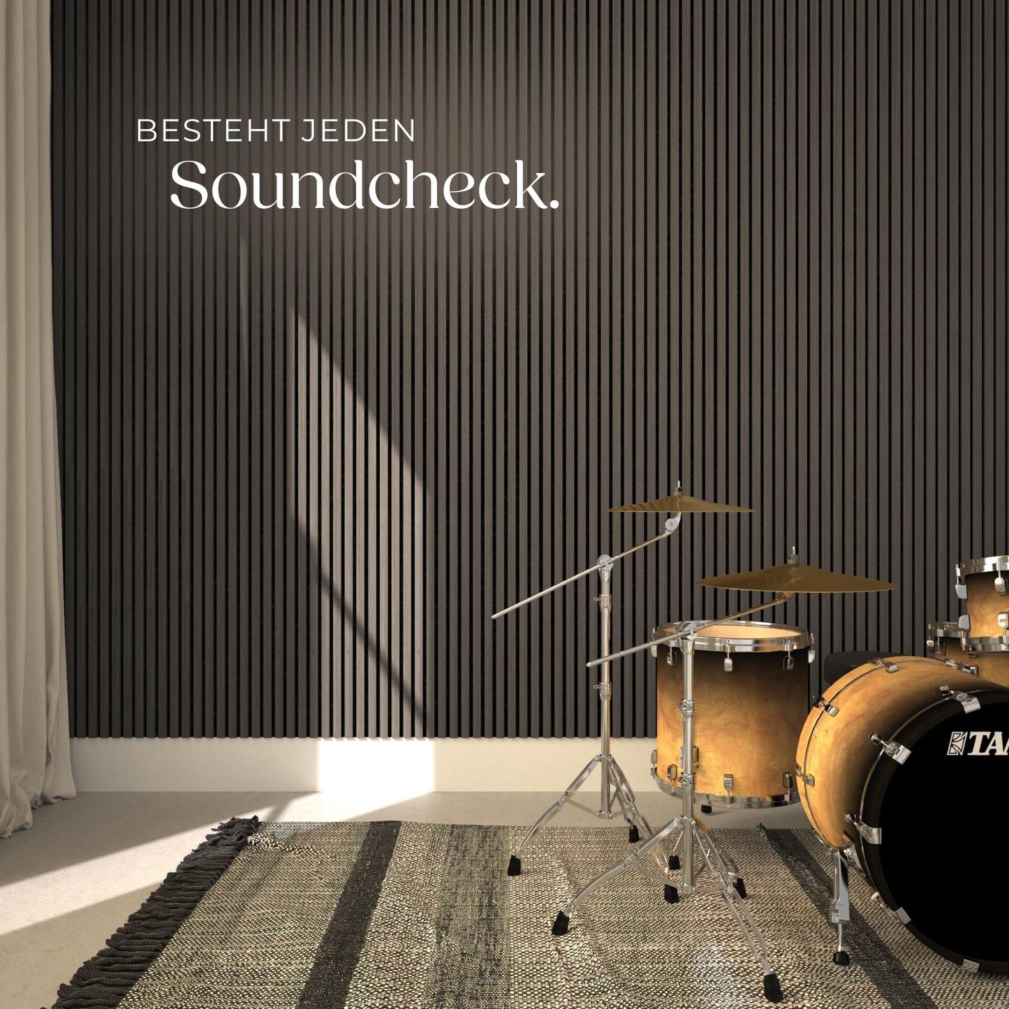 tectake® 3D Acoustic Panels, Wood Look Panels, Wall Panels in Wood Look as Sound Absorber, Panels for Living Room, Kitchen, Wall Decoration, Wall Cladding and Sound Insulation - Light Oak, Set of 4