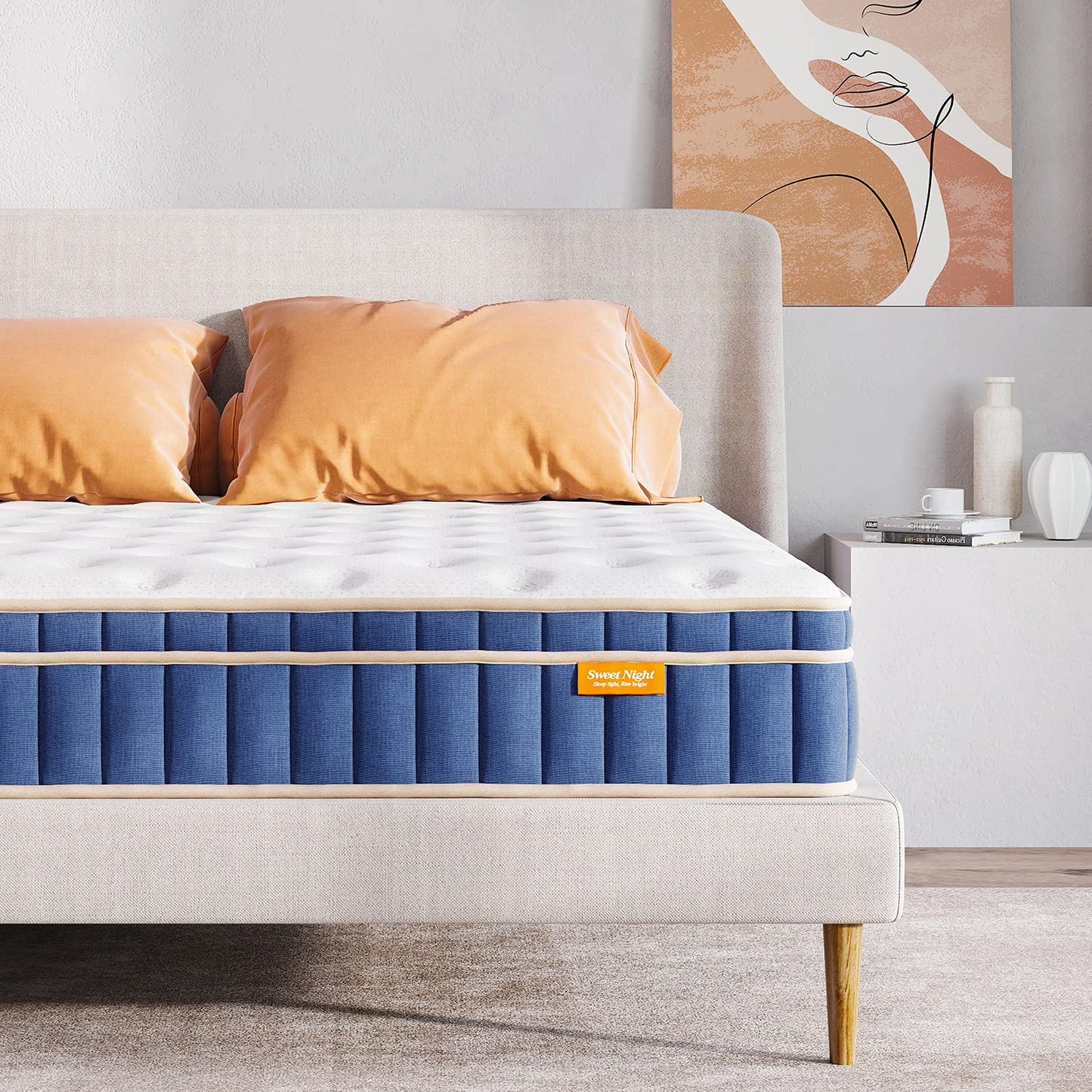 Sweetnight Mattress 160 x 190 cm, Pocket Spring Core Mattress with 7-Zones, Breathable, Orthopaedic, Height 20 cm, Hardness H4