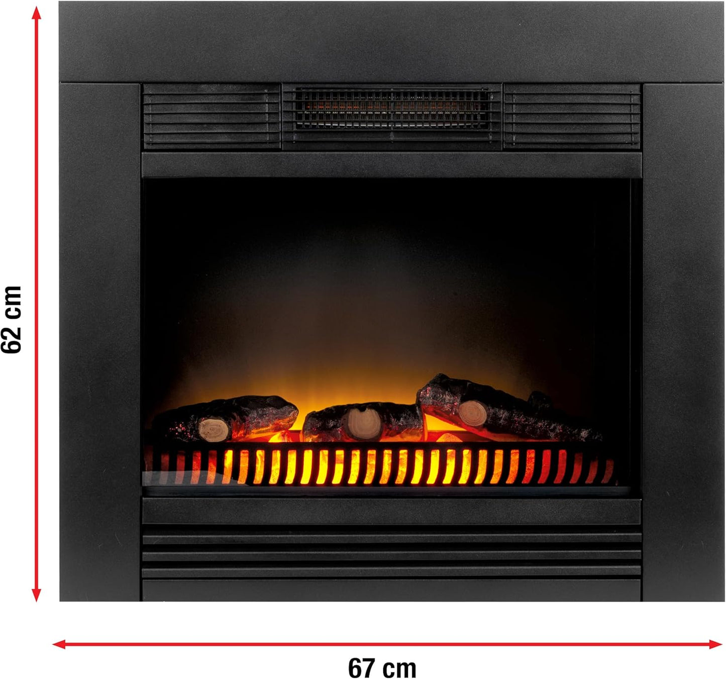 54211 Chicago Heater LED Electrical fireplace 1800 W - 67 x 23 x 62 cm - Black
