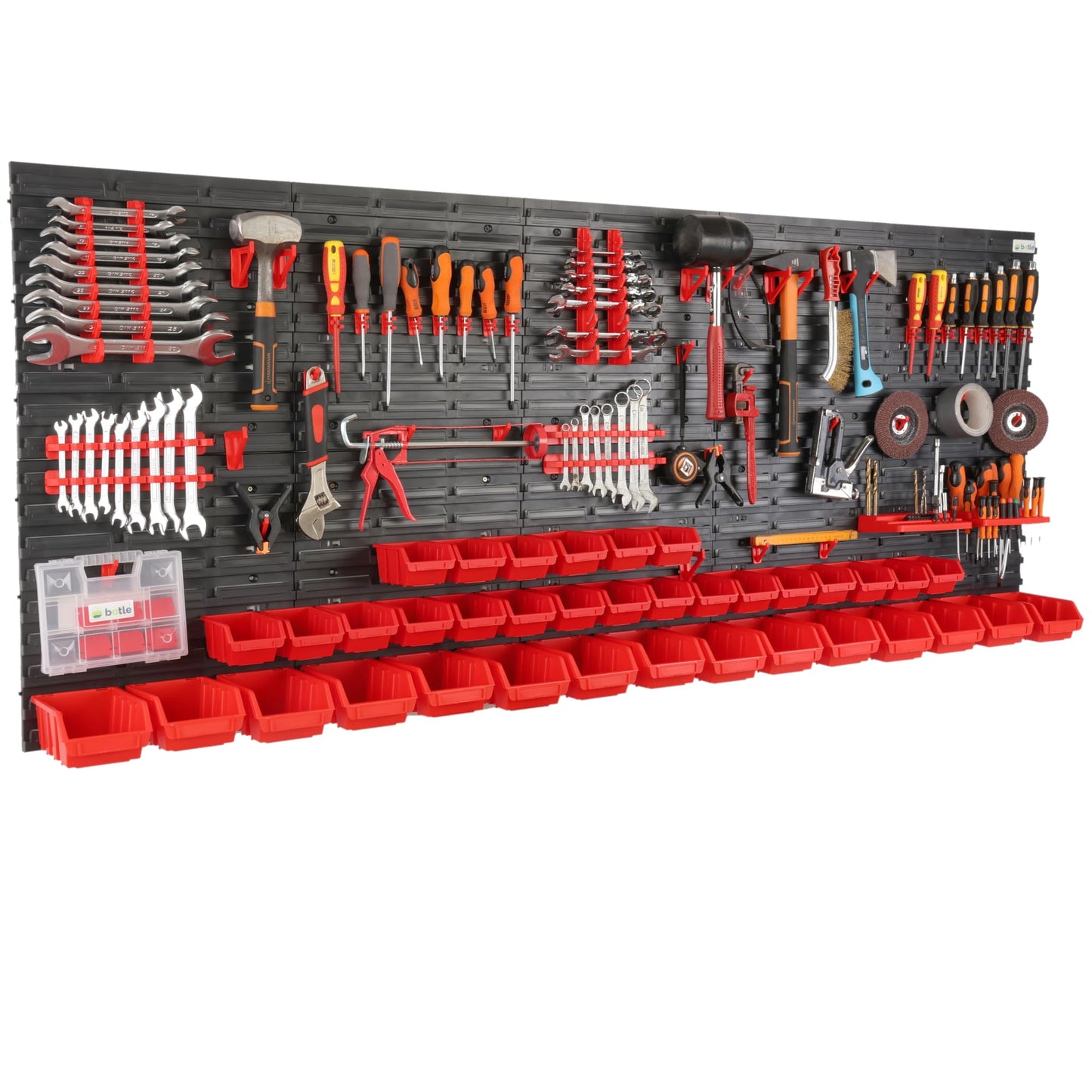 31-Piece Stacking Boxes Tool Wall 156 x 78 cm Set Tool Holder Wall Shelf Workshop Shelving Storage System Storage Box Extra Strong Wall Plates Shelf Expandable Storage Rack