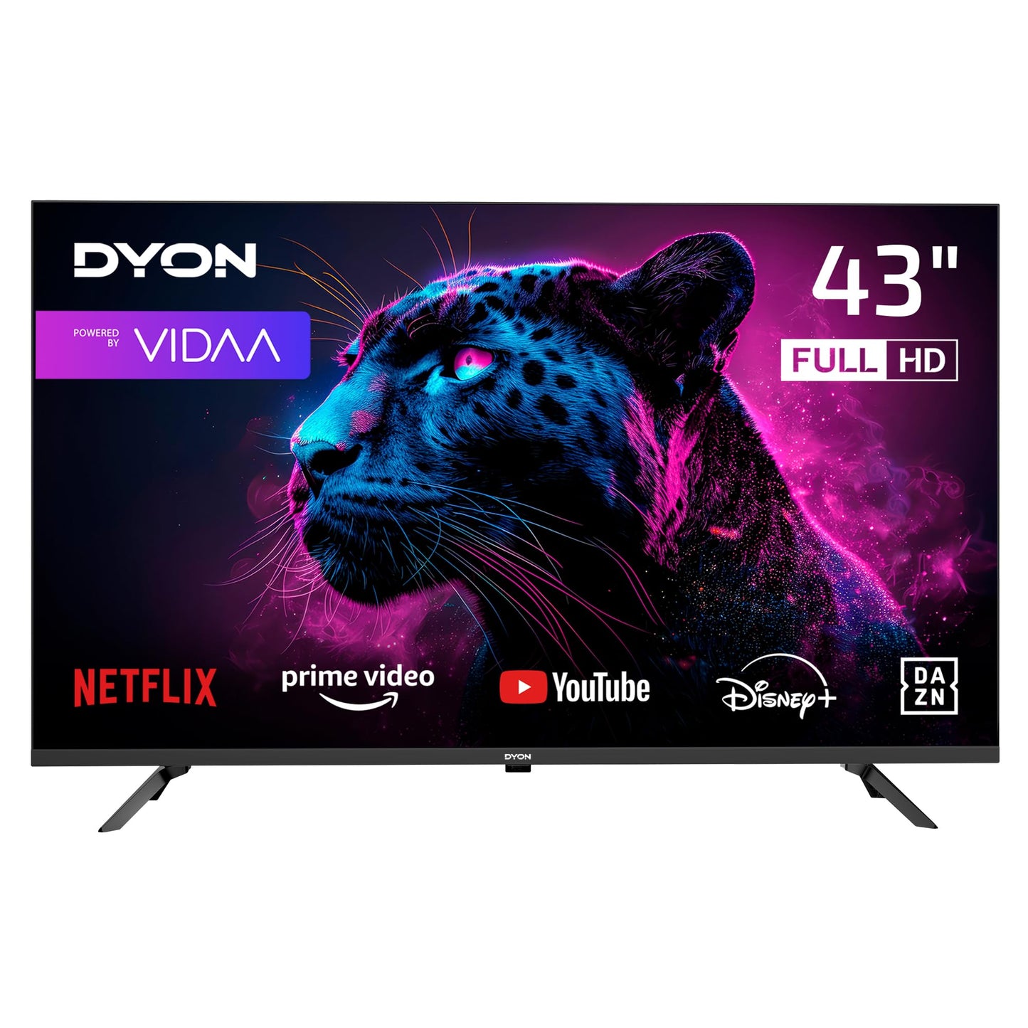 DYON Movie Smart 43 VX TV, 43 inches (108 cm), Full HD Smart TV, HD Triple Tuner (DVB-C/-S2/-T2), App Store, Prime Video, Netflix, YouTube, DAZN, Disney+ (Model 2023)