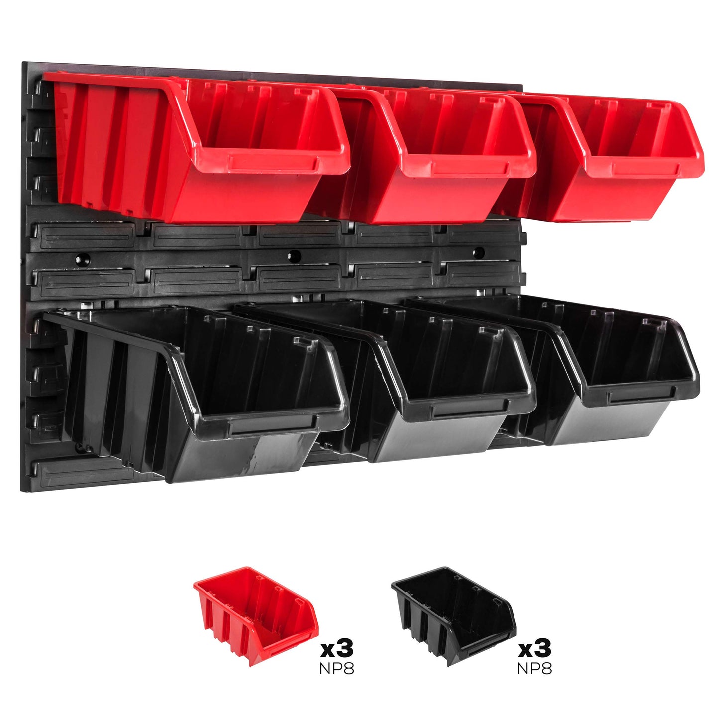 botle Storage System Wall Shelf 576 x 390 mm, Pack of 35 Boxes, Stacking Boxes, Storage Boxes, Extra Strong Wall Plates, Expandable Shelf, Workshop Shelf, Storage Shelf, Workshop Wall Shelf, Boltless