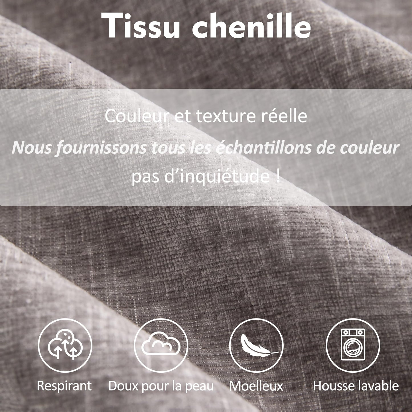 Litbird U-förmiges modulares Sofa 3-Sitzer Ecksofa mit Hocker, tiefes Sitzdesign, Cloud Couch für Wohnzimmer(Hellbraun)