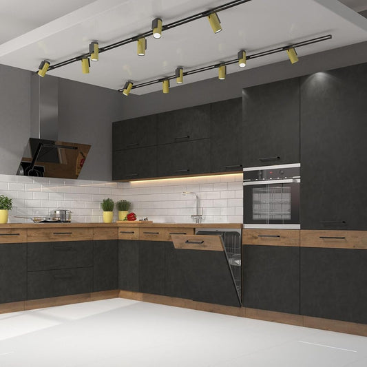 Vigo Matera Lancelot Corner Kitchen Unit 210 x 350 cm Grey