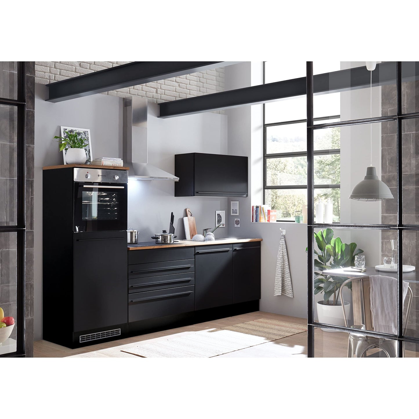 Jazz 84-131-18 Kitchen Unit without Appliances Approx. 260 x 200 x 60 cm Black