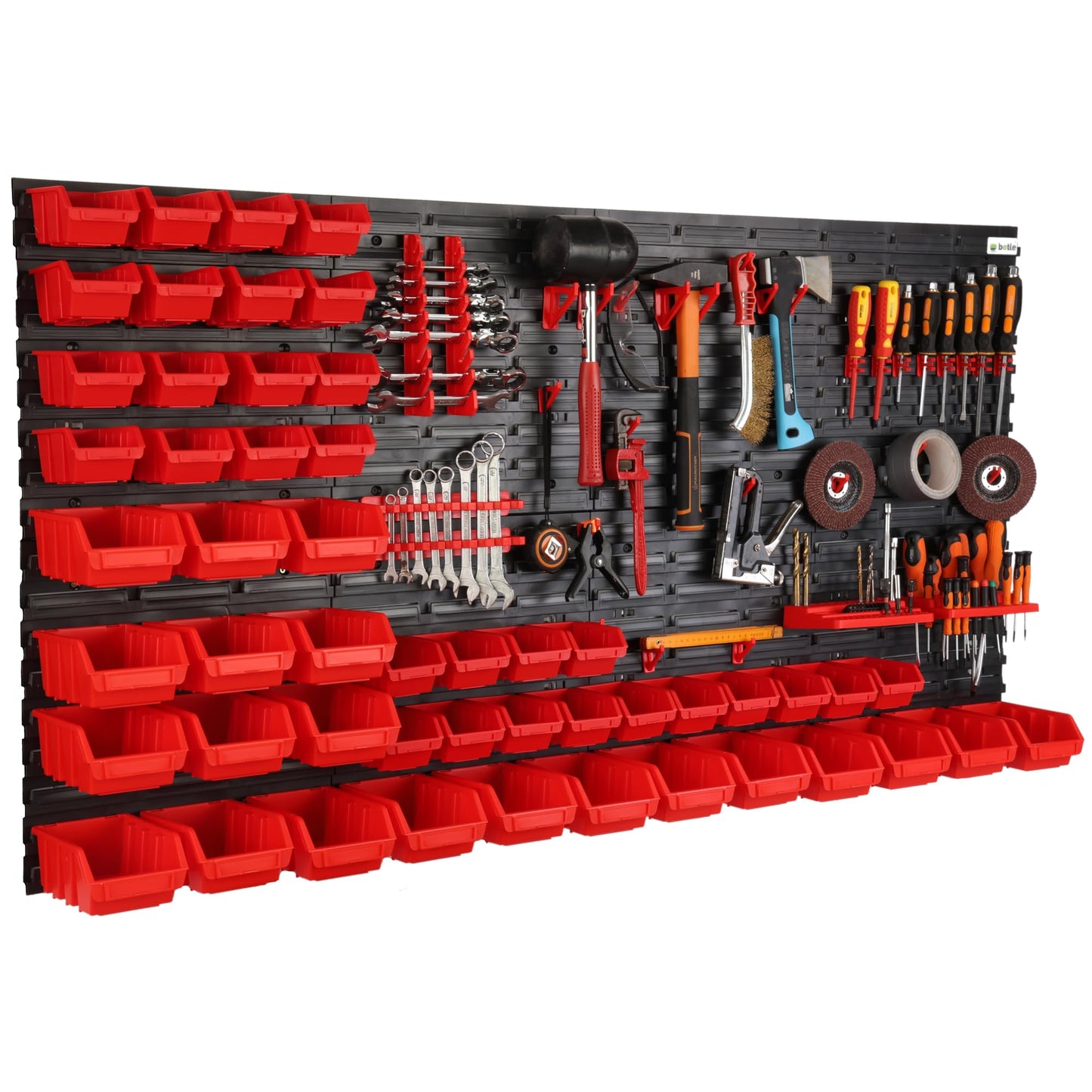 31-Piece Stacking Boxes Tool Wall 156 x 78 cm Set Tool Holder Wall Shelf Workshop Shelving Storage System Storage Box Extra Strong Wall Plates Shelf Expandable Storage Rack