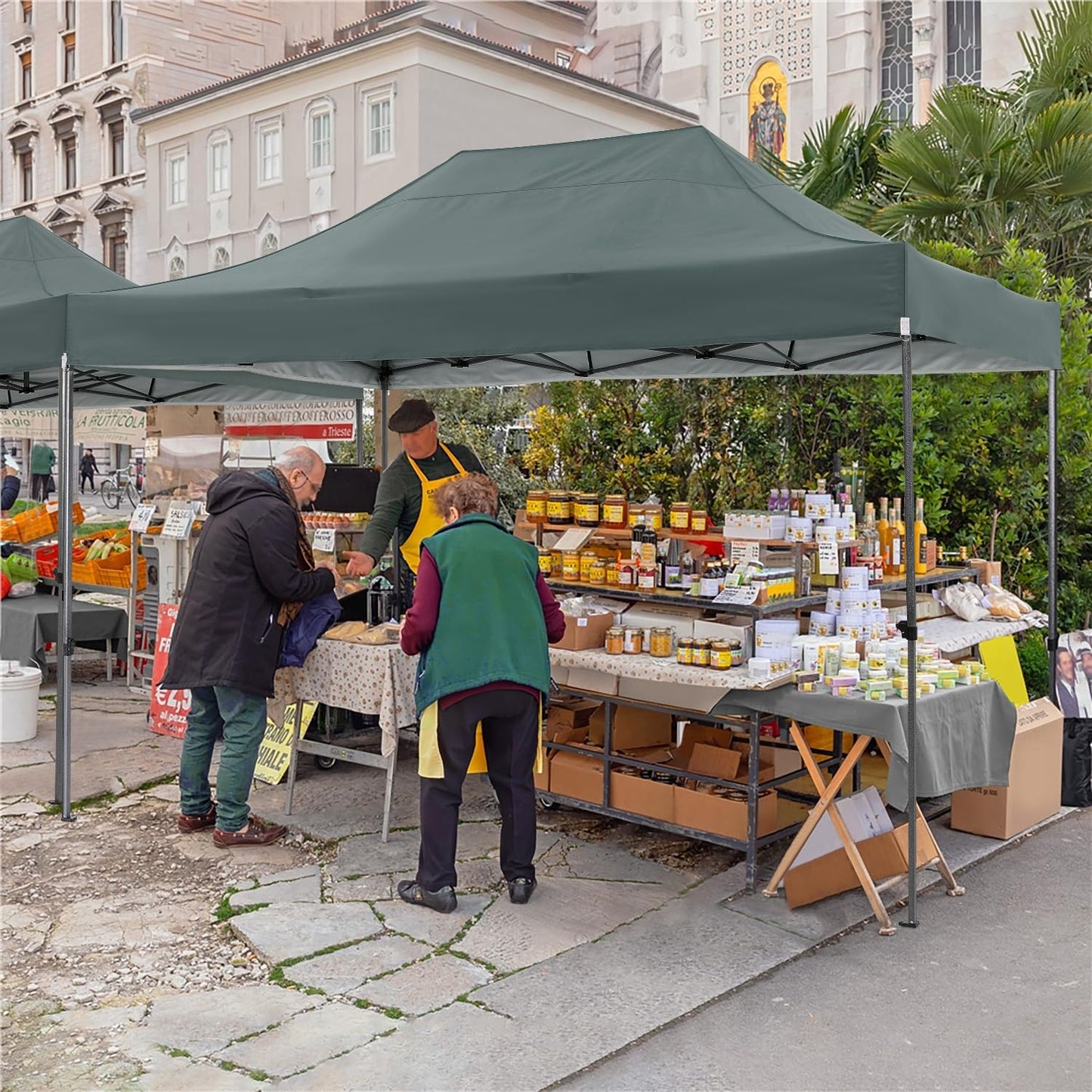 COBIZI Pavillon Faltpavillon 3x3 wasserdicht stabil Winterfest,Outdoor faltbar partyzelt，gartenpavillon mit 4 Seitenteilen und 4 Sandsack und Laufradtasche, Schwarz