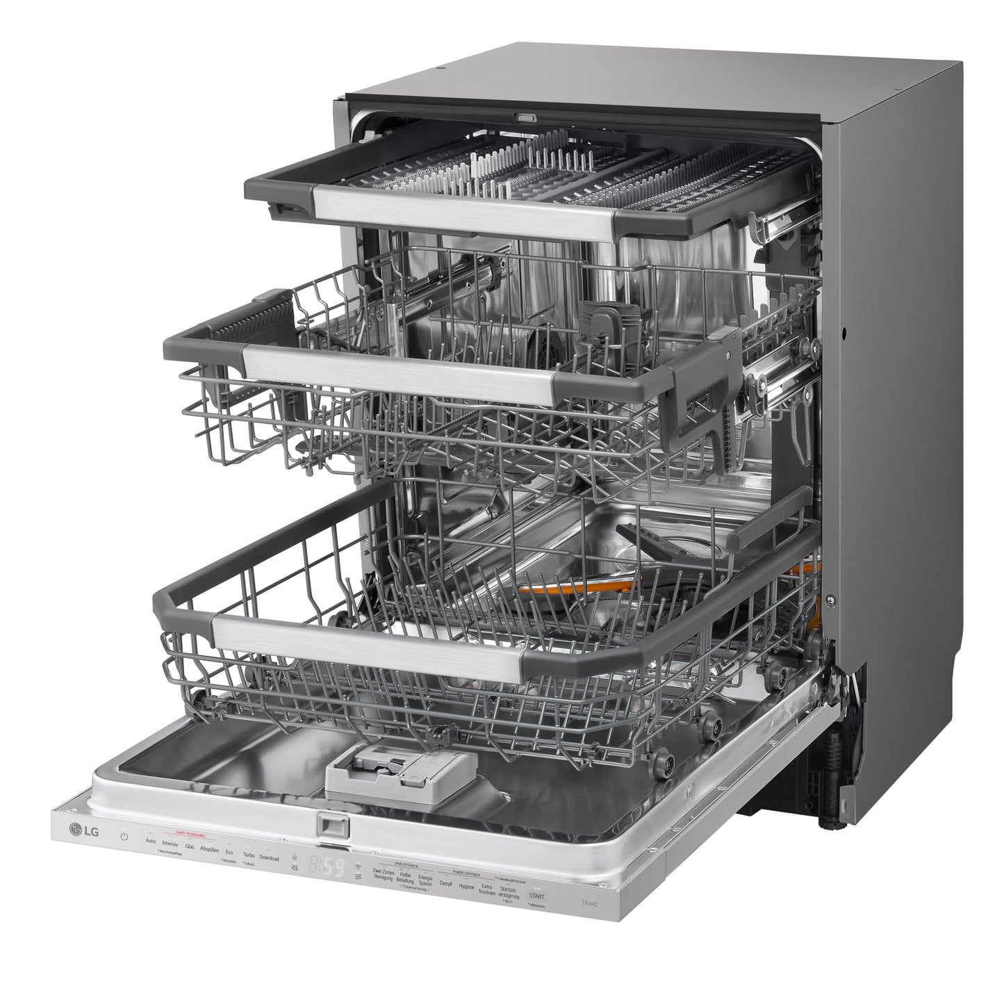 LG DB597TXS Energy Class A -20% Fully Integrated Dishwasher Dishwasher with Cutlery Drawer Automatic Drying Door Opening Steam Cleaning Ultra Quiet Silver