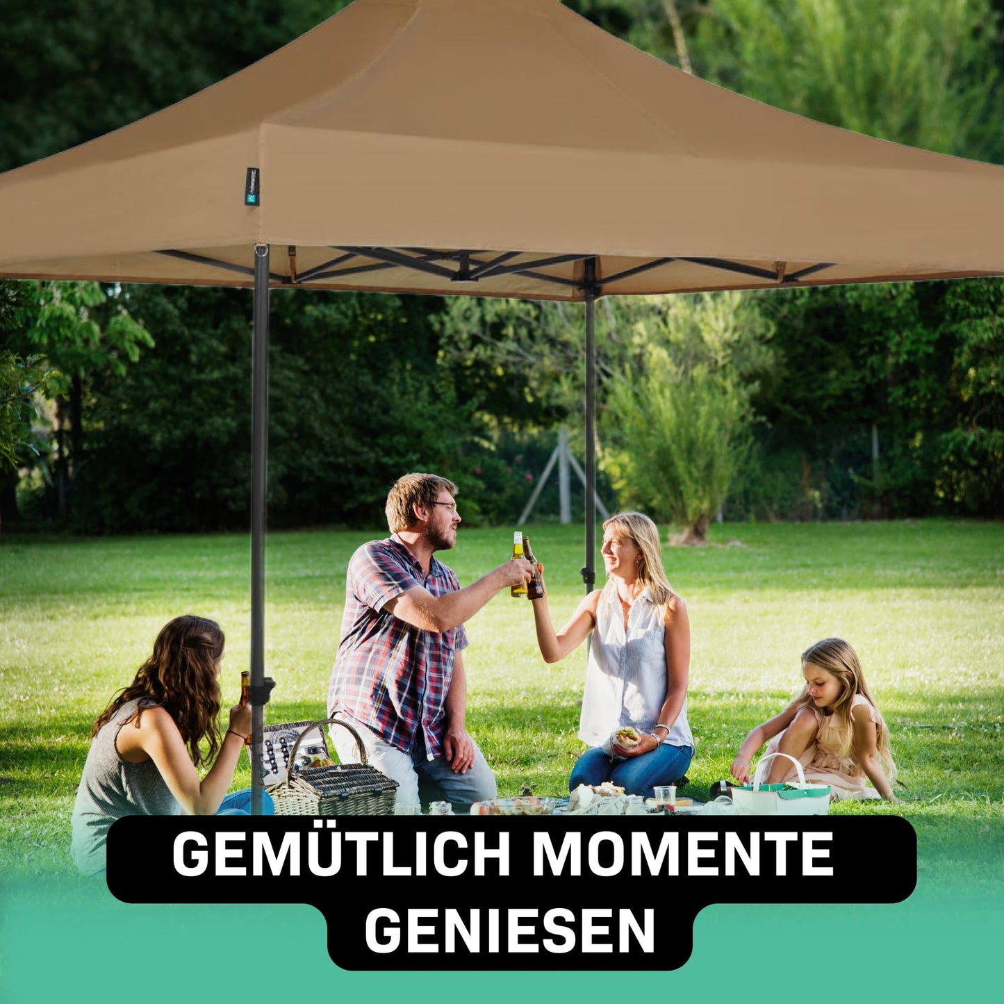 VONROC Gazebo 3 x 3 m Waterproof Stable – Party Tent EasyUp System [3Min Assembly] Pop-up Folding Gazebo Modular Expandable as Festival Tent, Garden Gazebo