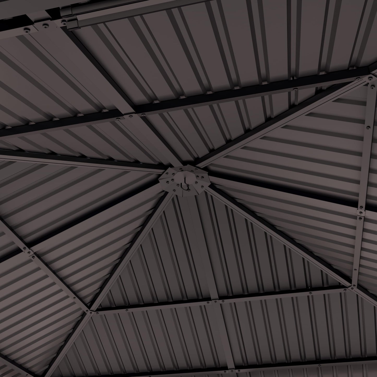 TOOLPORT Garden Gazebo 3 x 3 m with Steel Roof - Hardtop Gazebo with 4 Side Panels and Mosquito Nets in Cream