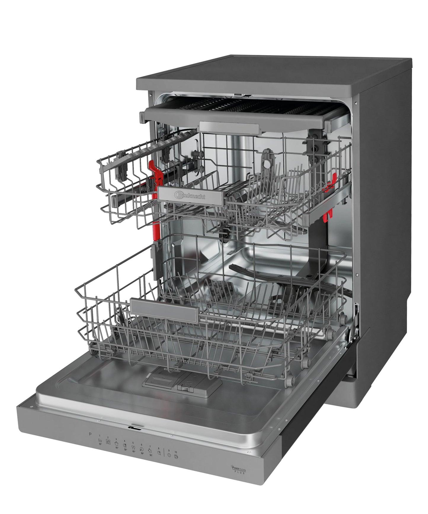 Bauknecht BK4UB14BN7A0X Undermount Dishwasher, 60 cm, ActiveDry Automatic Door Opening System, Delay Start, MultiZone, Separate Top or Bottom Basket Sink, Cutlery Drawer, Flexible Loading