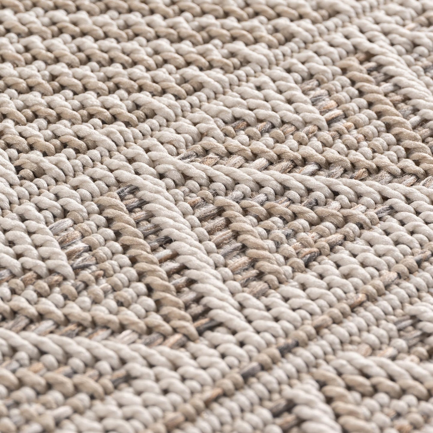 SIMPEX Outdoor Teppich Wetterfest Beige 140x200 cm, UV-beständig, ideal für Küche, Balkon, Terrasse, Garten Wohnzimmer Esszimmer, Skandinavisches Boho-Design, Pfelgeleicht