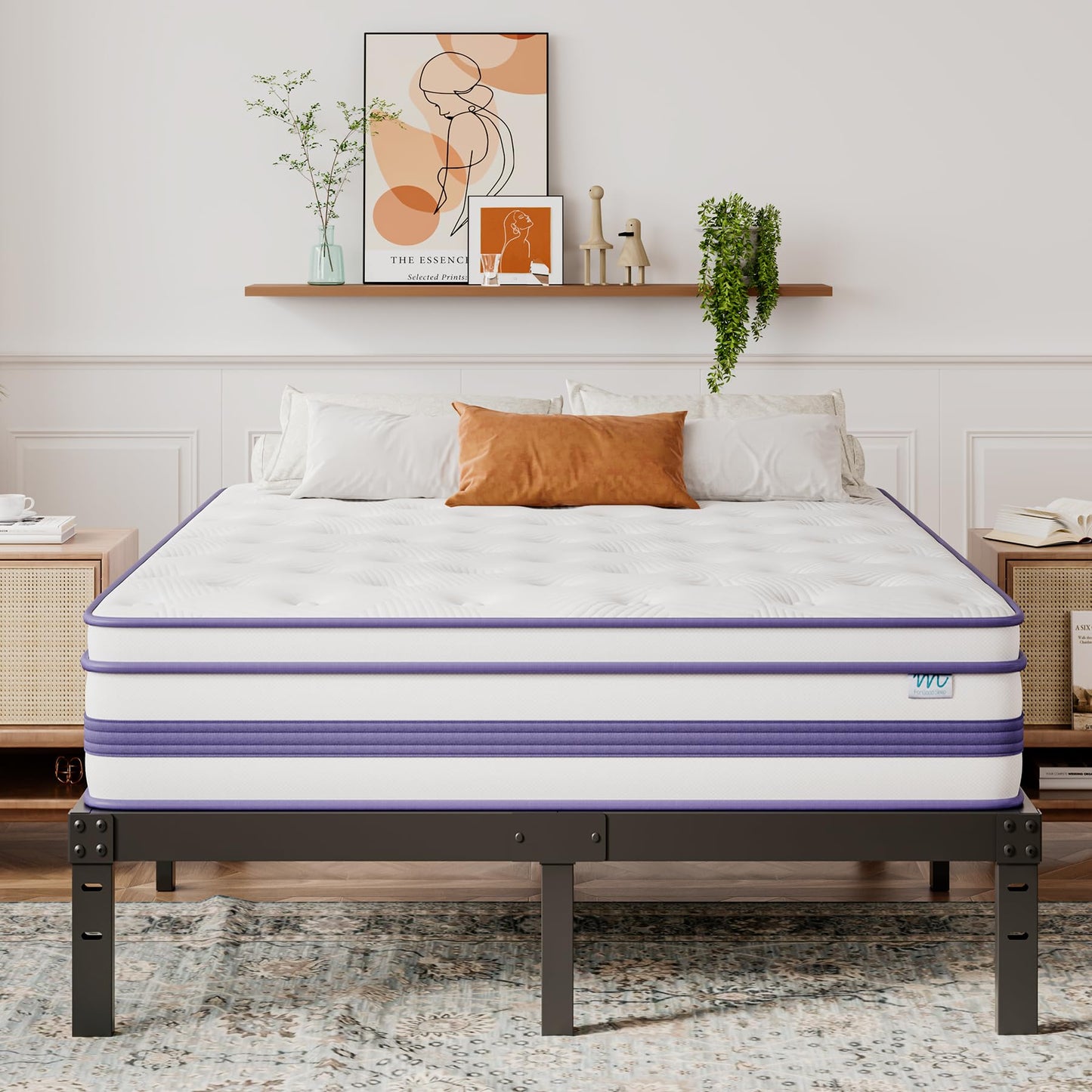 Moziel 180 x 200 cm Mattress, 26 cm Height, H3, Oeko-Tex Certified, Gel Memory Foam Hybrid, Pocket Spring, Breathable, Medium Firm, Pressure Relief, Barrel Pocket Spring Mattress Packed in Box