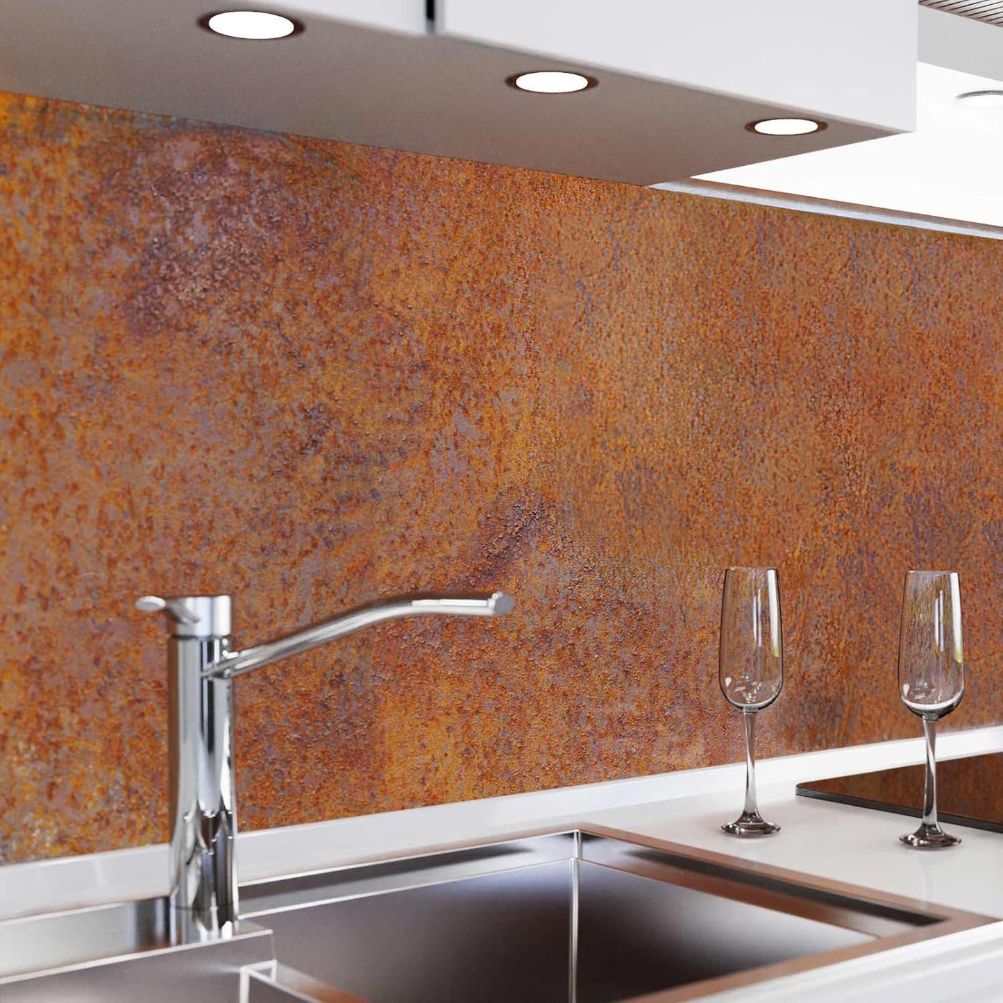 danario Self-Adhesive Kitchen Splashback, Matt, Kitchen Splash Guard, Reinforced Polyethylene Terephthalate (PET) Film, 0.37 mm, Concrete, 60 x 60 cm