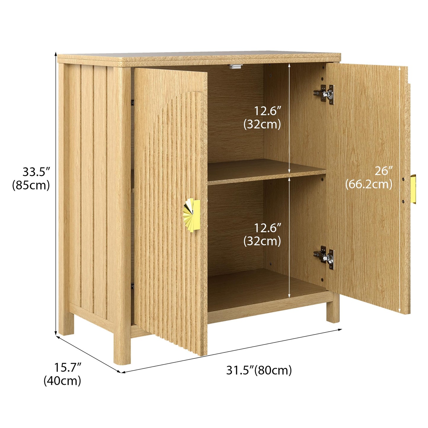 Lvifur Sideboard, Küchenschrank mit 2 Türen für Wohnzimmer, Küche, Esszimmer,80cm Breit Küchenbuffet aus Holz mit Arbeitsplatte & Ausreichend Stauraum für Flur