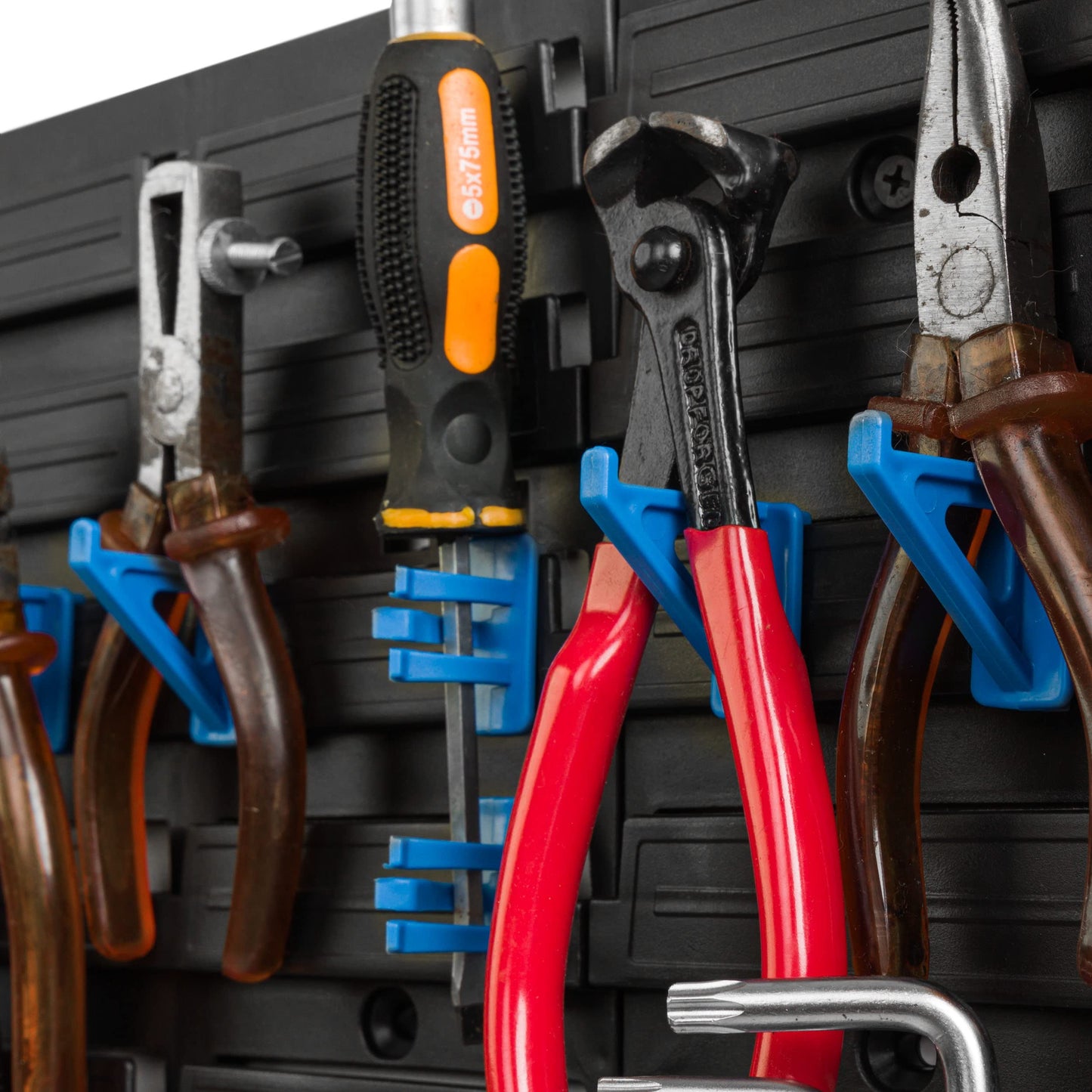 Storage System Wall Shelf 230 x 78 cm, Tool Holders, 46 Pieces Stacking Boxes, Storage Shelves, Storage Boxes, Extra-Strong Wall Shelves, Expandable Workshop Shelving, Workshop Shelves