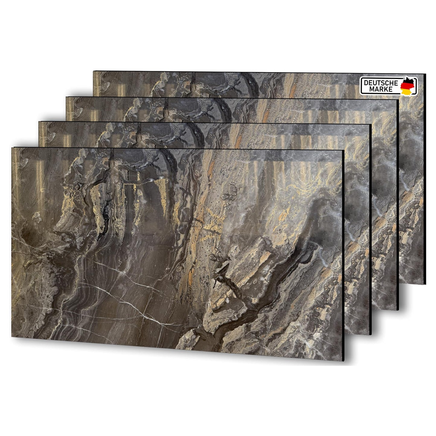 AS Country Stone, Marble Look, Wall Panels, 60 x 120 cm, Polyvinyl Chloride (PVC) Wall Cladding, Made of Plastic, Panels for Kitchen, Bathroom and More, Kitchen Back Wall Panel Light Concrete