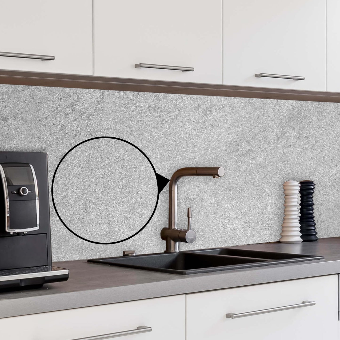 WALLando Premium Kitchen Splashback, Custom Size - Easy to Fit PVC Wall Cladding for Kitchen - Heat Resistant Plastic Panel Splash Guard - White