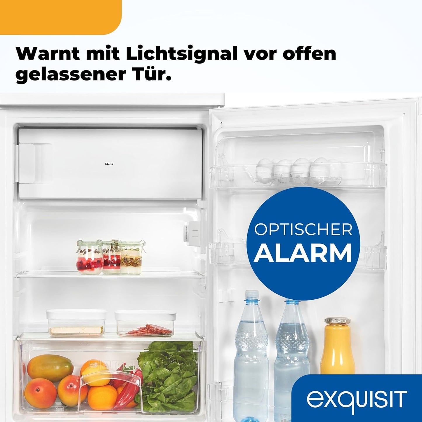 Exquisit KS516-4-E-040E Fridge Freezer 109 Litres Small Fridge Height 85 cm High Freestanding Compact White