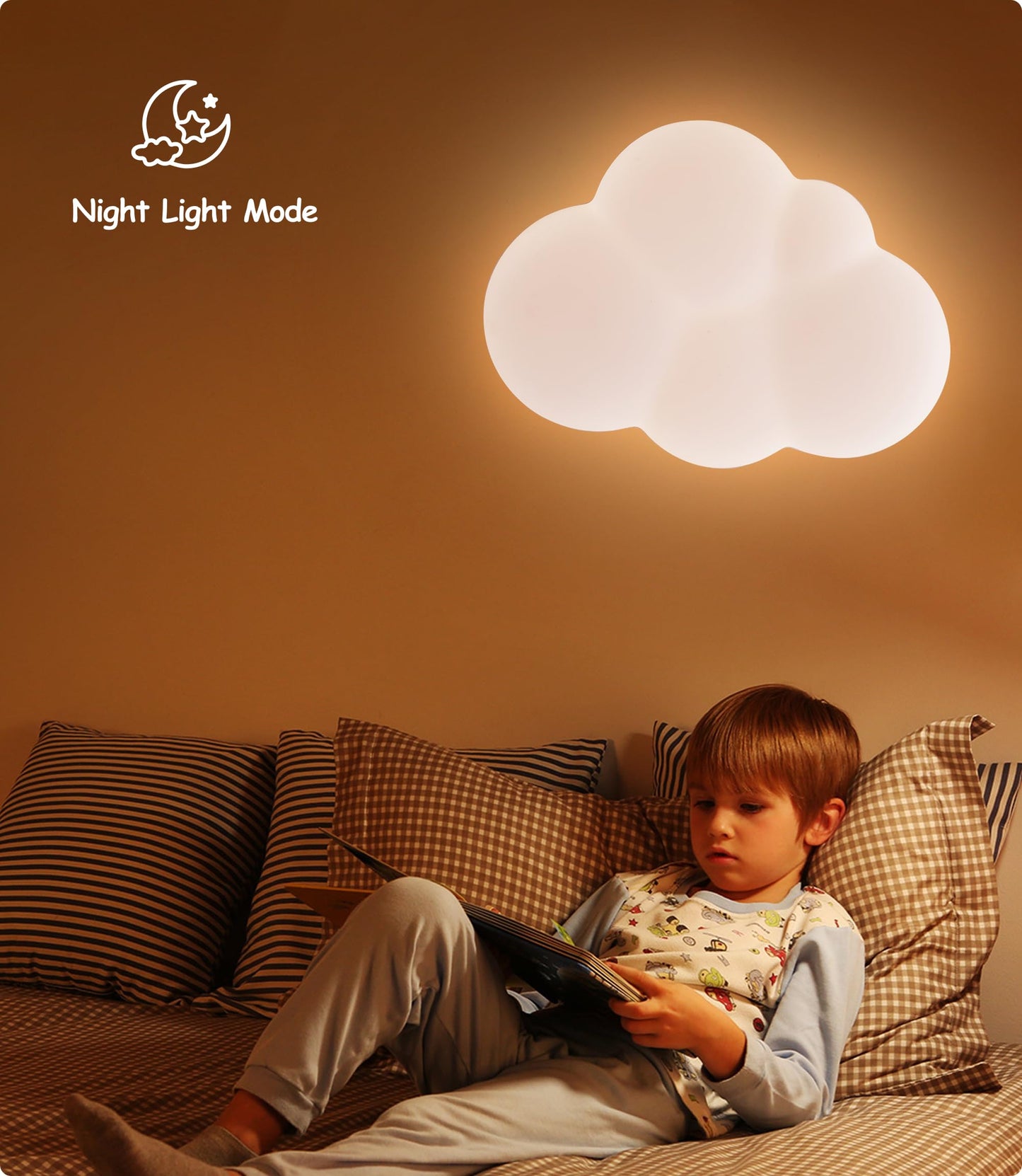 34 cm LED Ceiling Light Bedroom Wooden Children's Room Lamp Ceiling Star Children's Lamp Dimmable Ceiling Lamp for Children Lamp with Remote Control