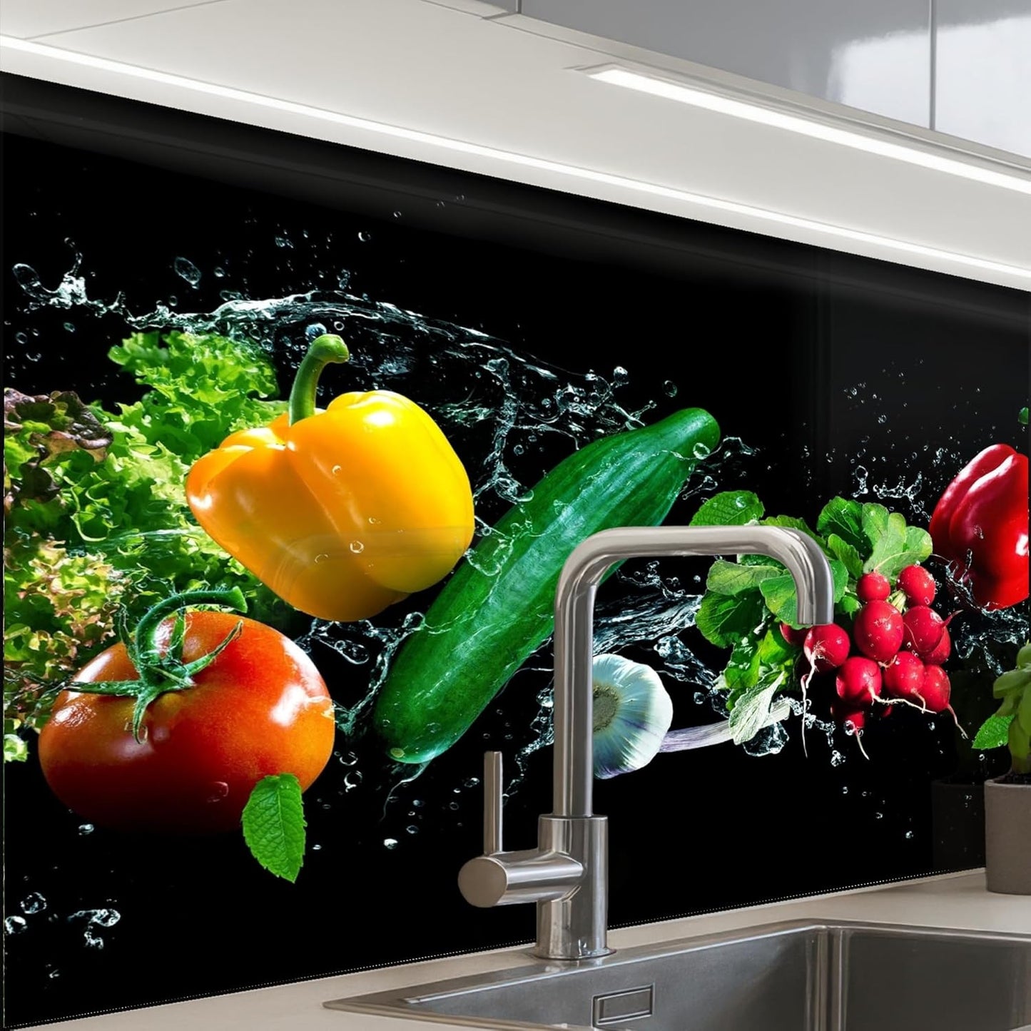 Splash Guard Kitchen Back Wall 60 x 80 cm Kitchen Washable Self-Adhesive Kitchen Wall Kitchen Front Kitchen Back Wall Protection Lavender - Purple - Flowers - Natural