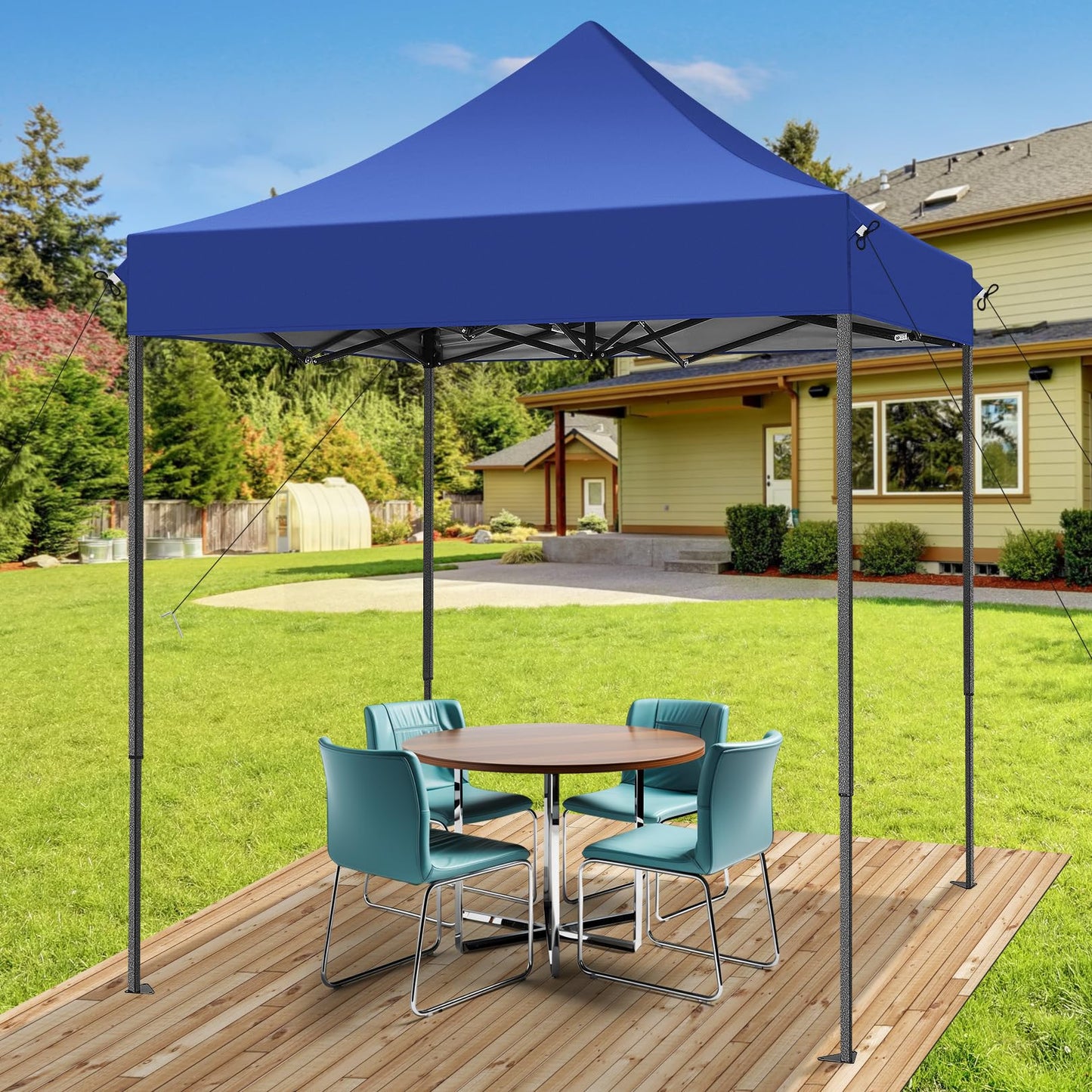 Tooluck Folding Gazebo, 3 x 4.5 m, Waterproof, Stable, Outdoor, Garden Party Tent, UV Protection 50+, with 4 Side Panels, Grey