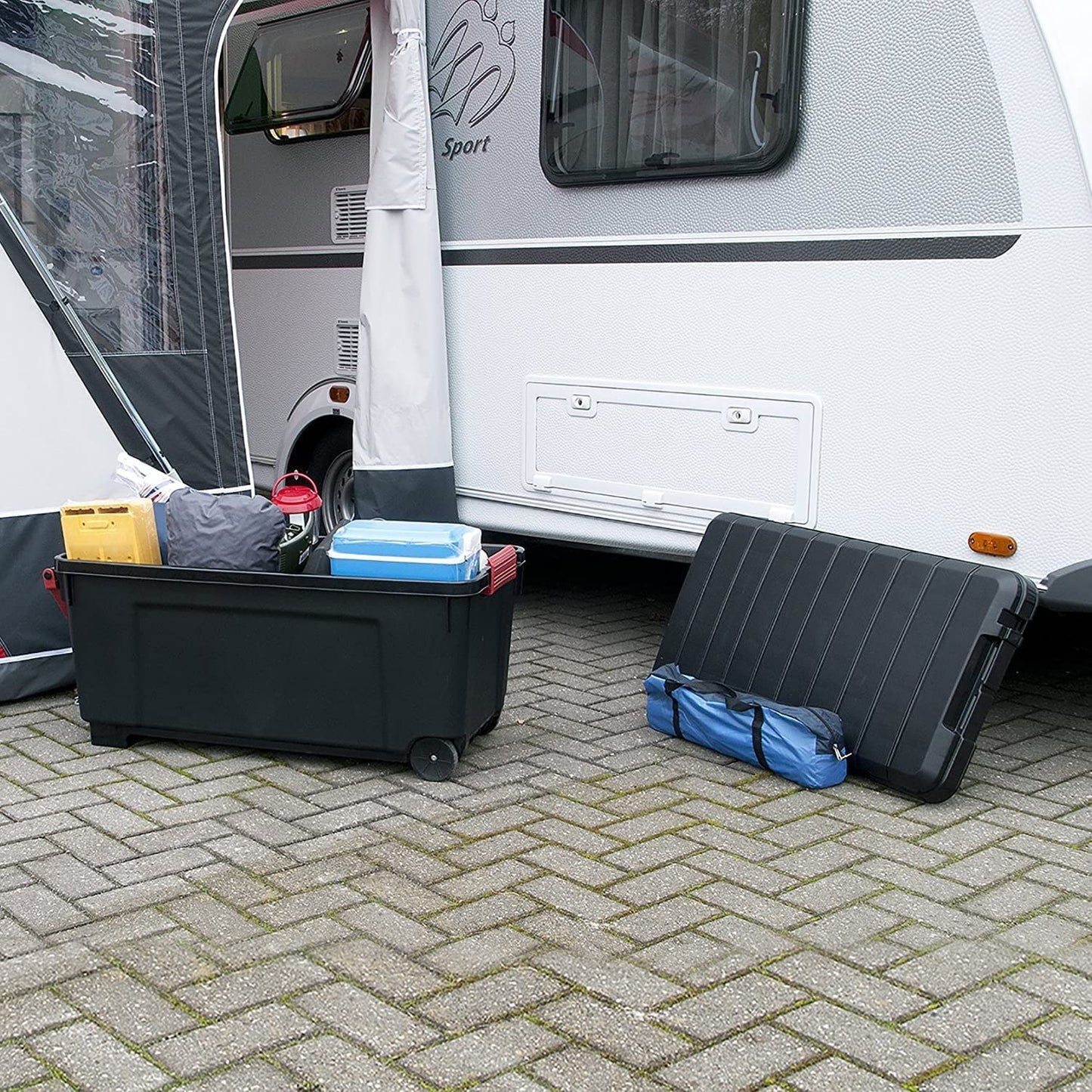 Iris Powerbox / Cushion Box / Cushion Box 'Store It All', SIA-1000, Mobile, Lockable, Robust, 170 L, Plastic, Black, 103 x 49.5 x 50 cm