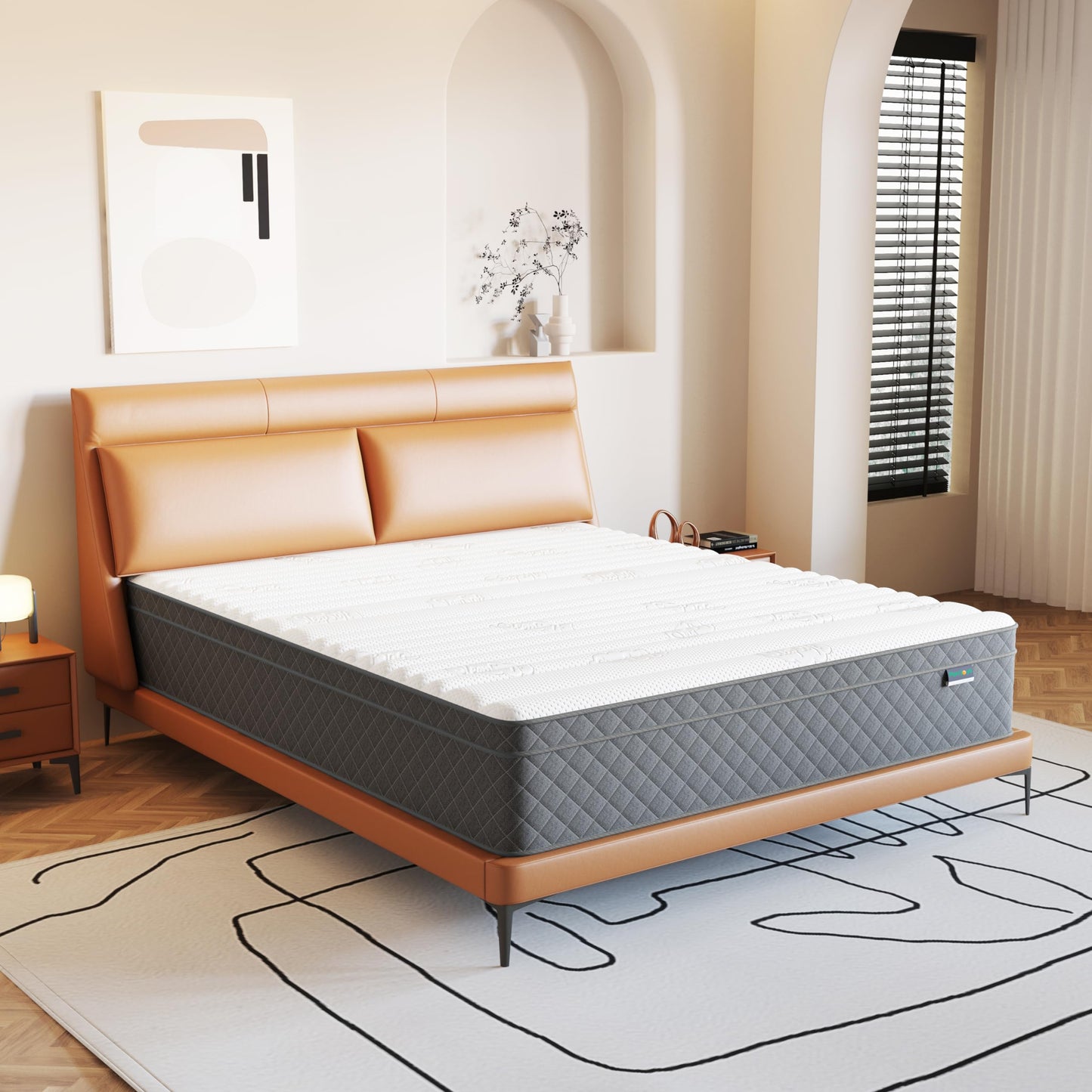 PurrJoys Mattress, 140 x 200 cm, Height 25 cm, Pocket Sprung Core, H3 and H4, 7-Zone, Breathable, Oeko-Tex Certified, for Side Sleepers and Back Sleepers