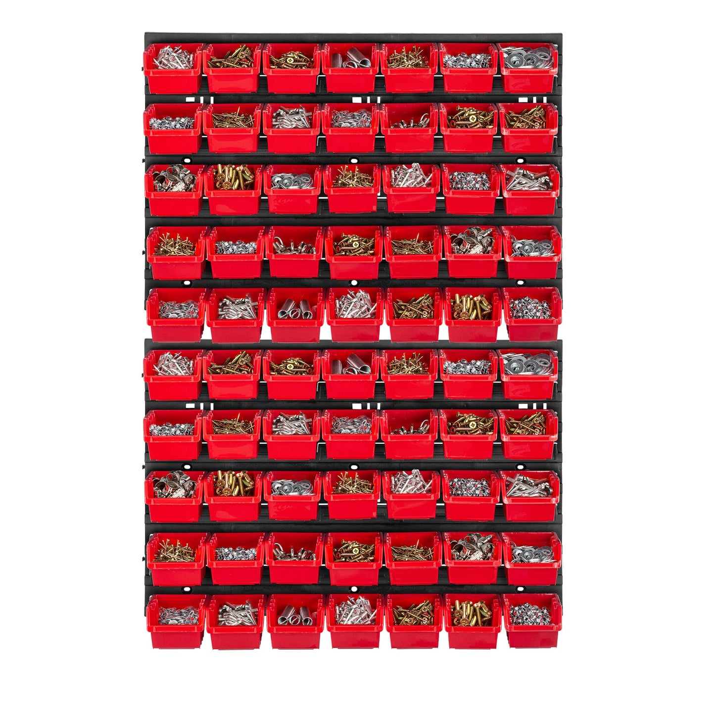 KADAX Workshop Wall Shelf, 58 x 78 cm Storage System Made of Robust Plastic, UV-Resistant Workshop Shelf, Expandable Wall Plates, Shed Rack for Garage (Black, 50 Pieces v2)