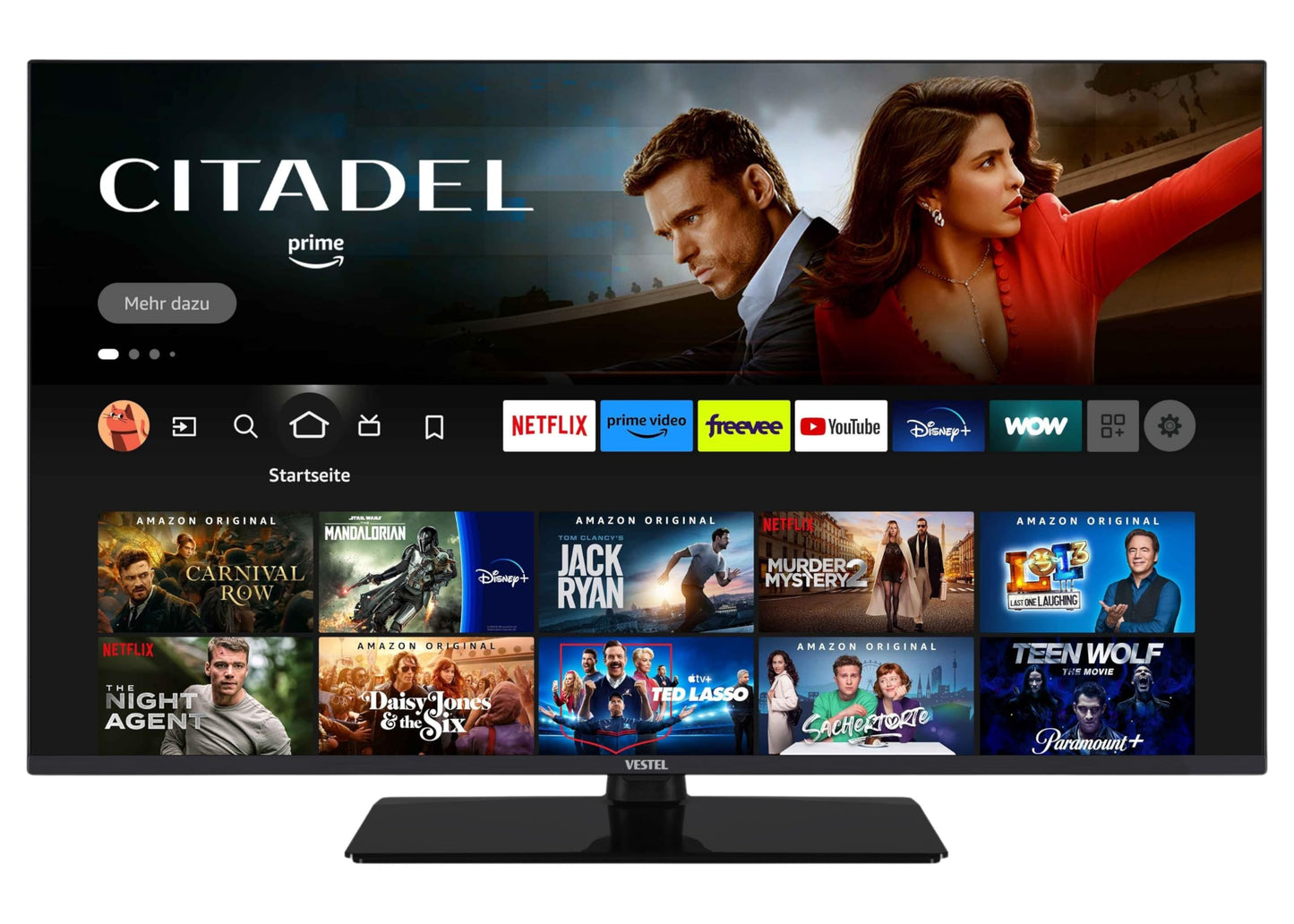 Vestel Fernseher 50 Zoll Smart TV Powered by TiVo, 4K UHD Fernseher mit Dolby Vision HDR, Dolby Atmos und integriertem Triple-Tuner, LED TV 50UT9740 schwarz