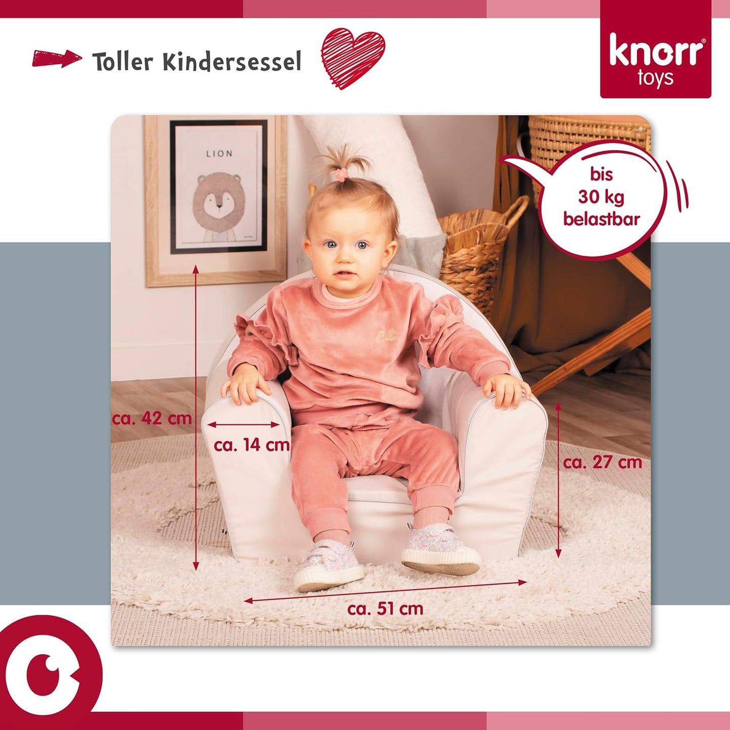 knorr toys Knorrtoys.com 68352 Children's Chair Fawn Turquoise