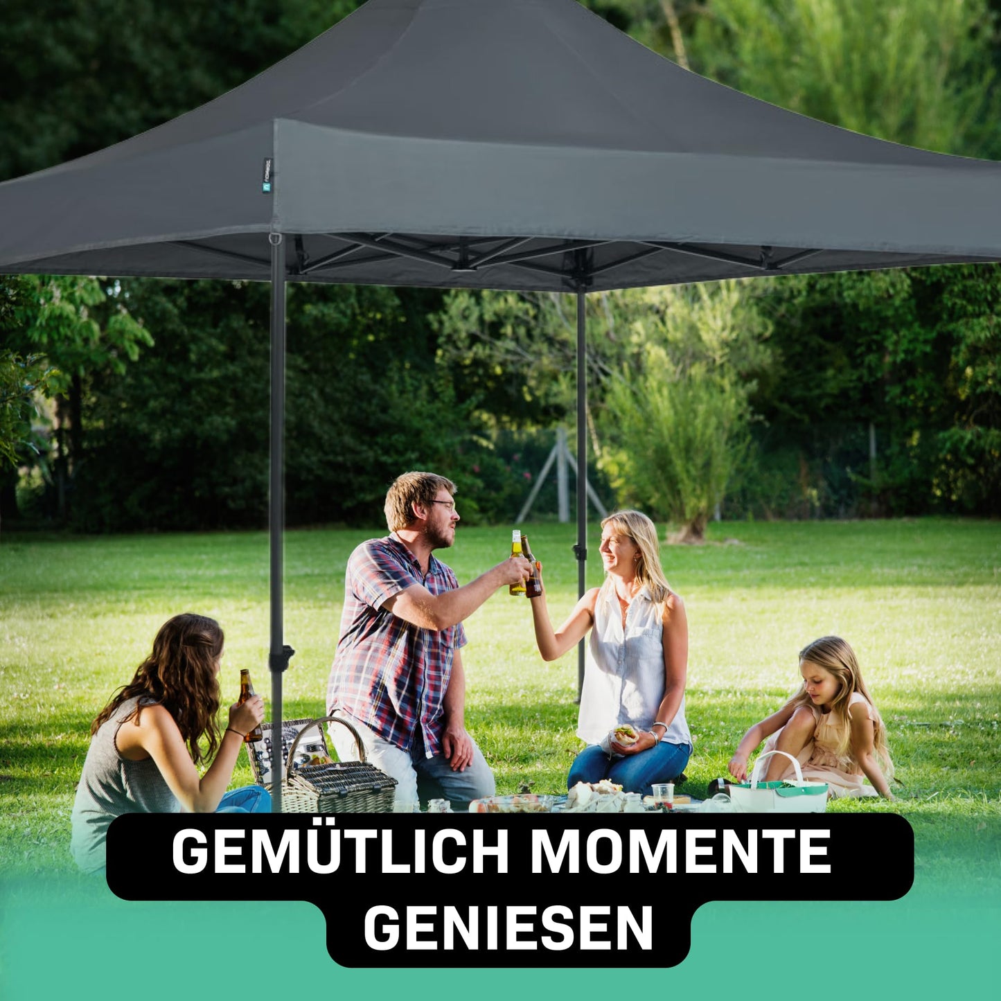 VONROC Gazebo 3 x 3 m Waterproof Stable – Party Tent EasyUp System [3Min Assembly] Pop-up Folding Gazebo Modular Expandable as Festival Tent, Garden Gazebo