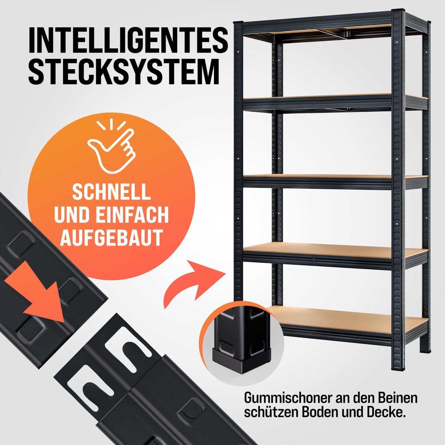 Monzana® Heavy Duty Shelving Unit 160 x 90 x 40 cm 700 kg 4 MDF Shelving Unit Storage Shelving Basement Shelving Workshop Shelving Unit