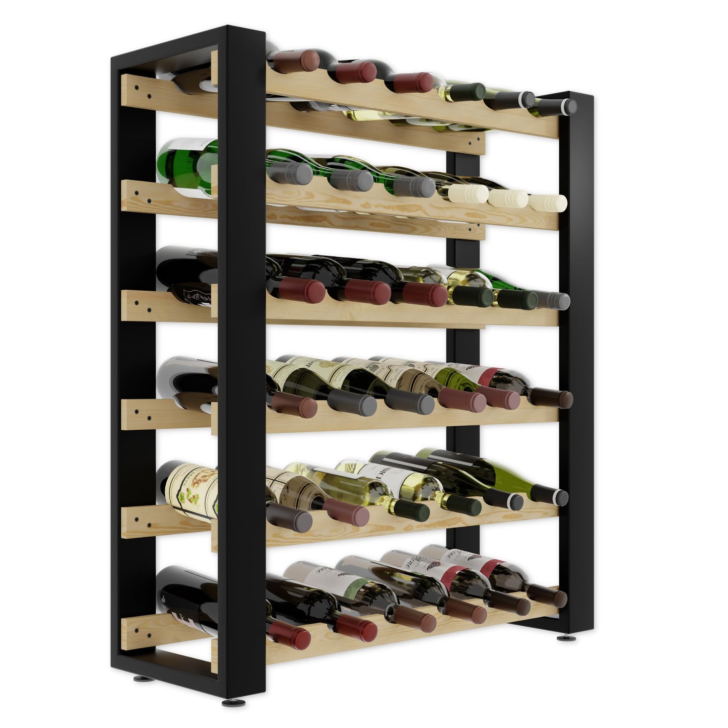 Lenmar RW Series Wooden Wine Rack for Bottles, Loft, Bottles, Wine, Bottle Rack, Cellar Rack, Shelves, Bottle Holder, Wine Stand, etc. (Loft 135, 204 x 104 x 27, 135 Bottles)