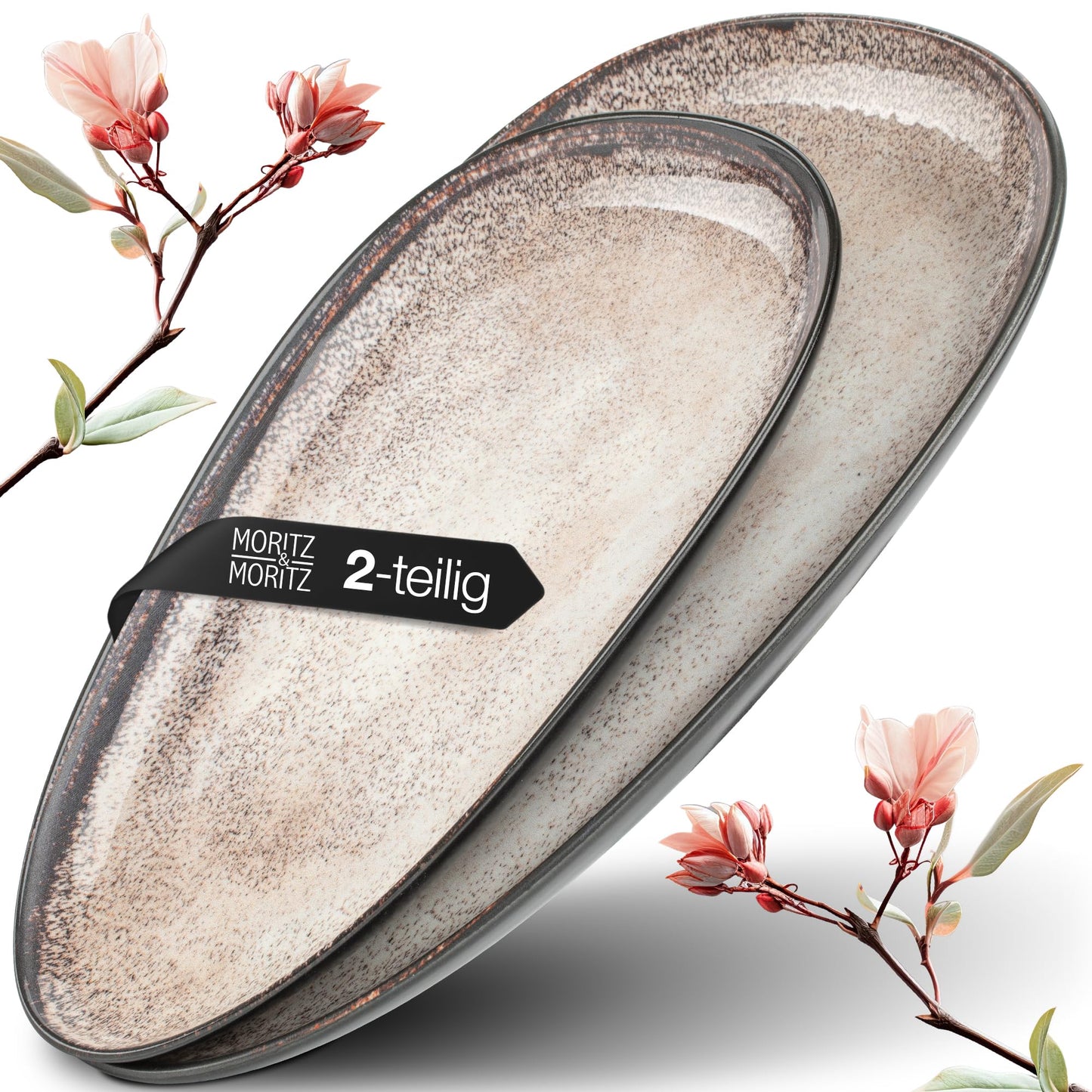 Moritz & Moritz Vida 18-Piece Crockery Set for 6 People, Elegant Plate Set Made of High-Quality Porcelain, Crockery Consisting of 6 x Dinner Plates, 6 x Dessert Plates, 6 x Soup Plates