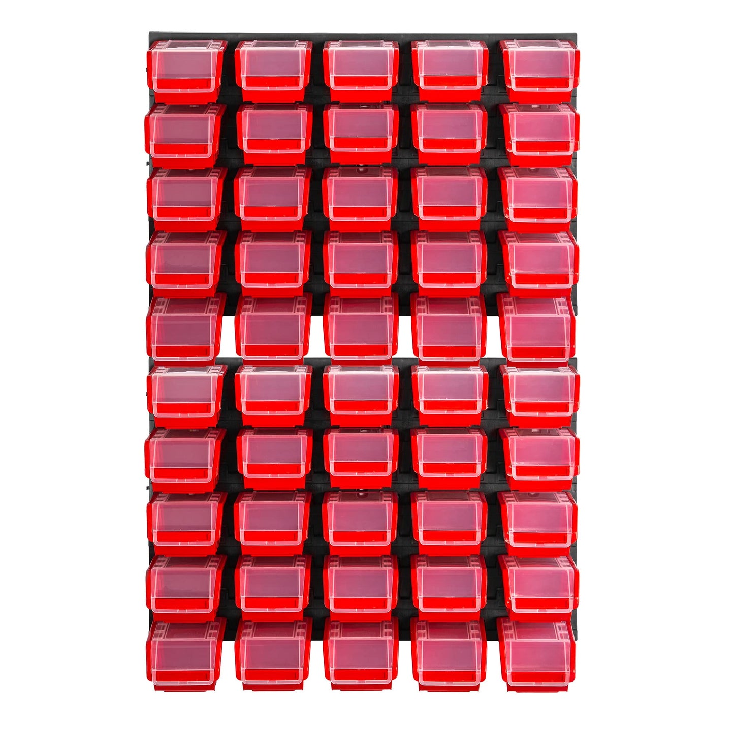 KADAX Workshop Wall Shelf, 58 x 78 cm Storage System Made of Robust Plastic, UV-Resistant Workshop Shelf, Expandable Wall Plates, Shed Rack for Garage (Black, 50 Pieces v2)